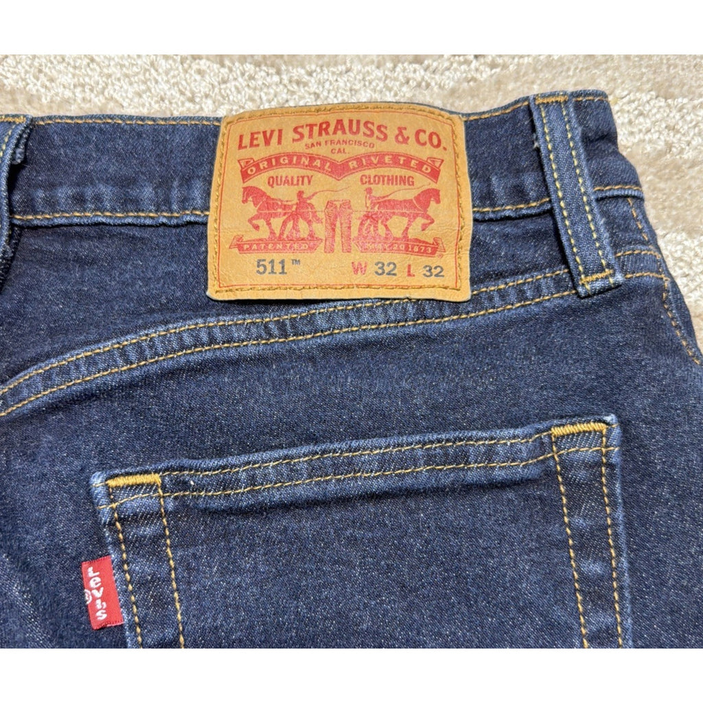 Levis 511 Slim Fit Jeans Slim Fit Stretch Jeans Dark Blue Dark Wash 32x32
