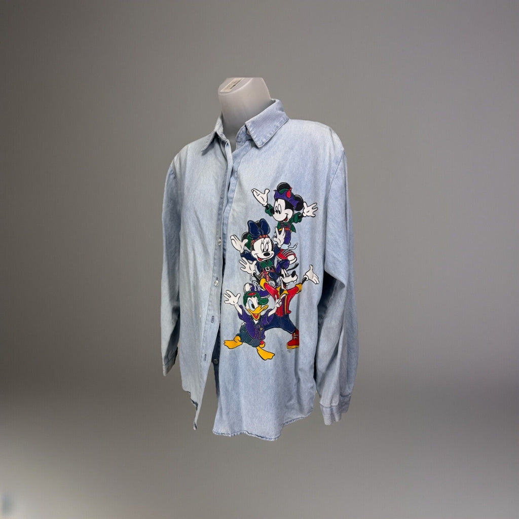 Vtg 80’s Disney Jerry Leigh Mickey, Minnie And Goofy Polo Size Large Destressed