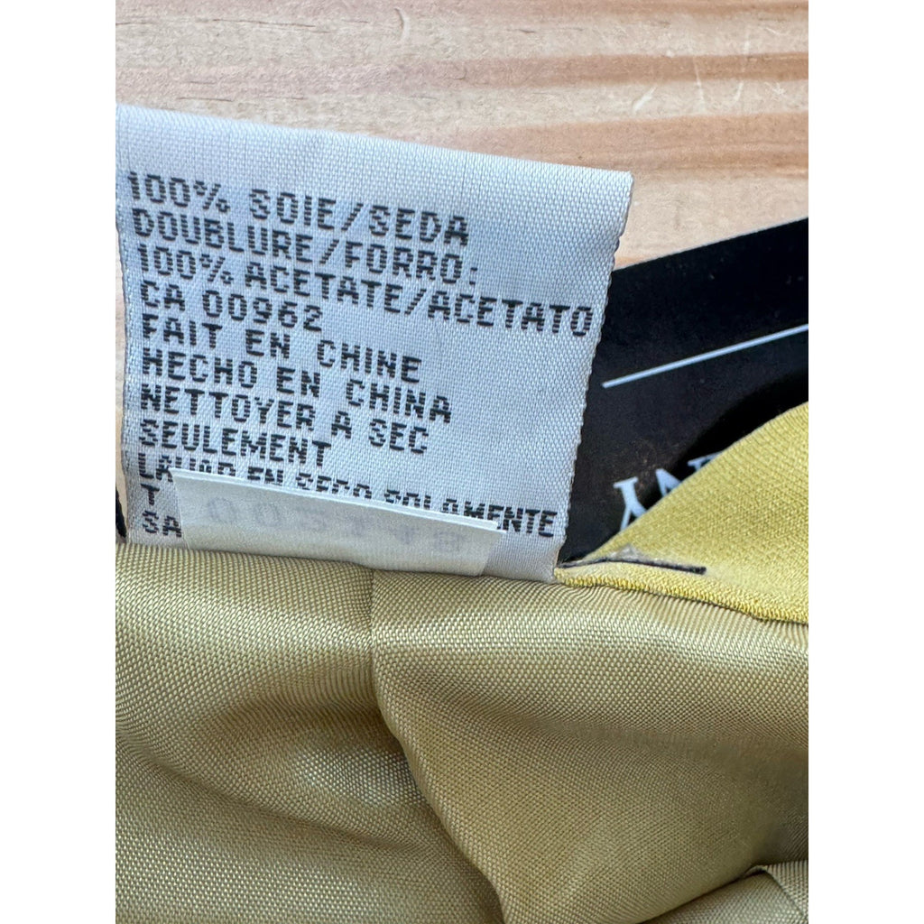 Kasper and Company Mustard Yellow Lined Skirt Women’s Size 16 Silk NWT