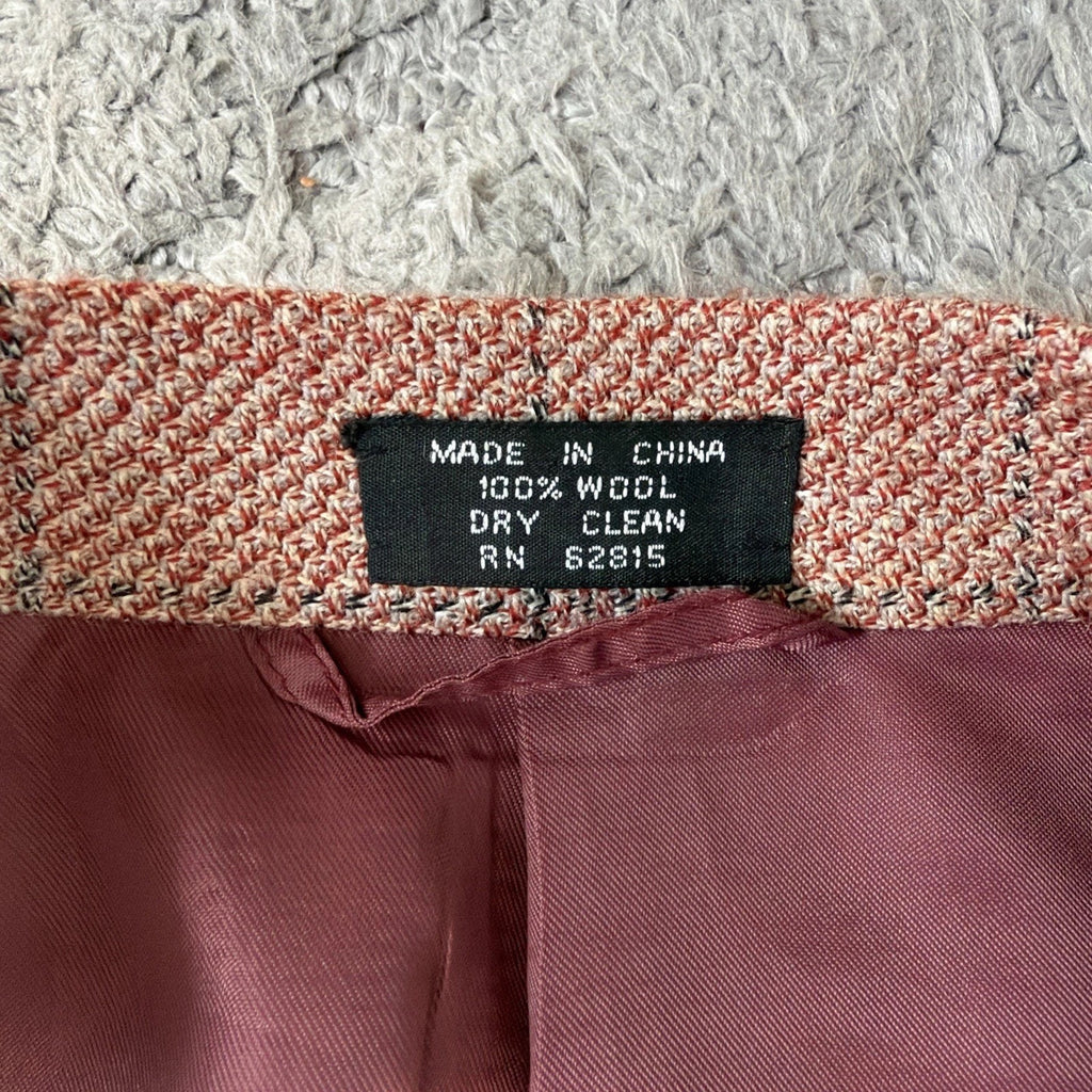 NWT Raspinni Uomo 100% Merino Wool Sport Coat Blazer Mens 44L Pink Windowpane
