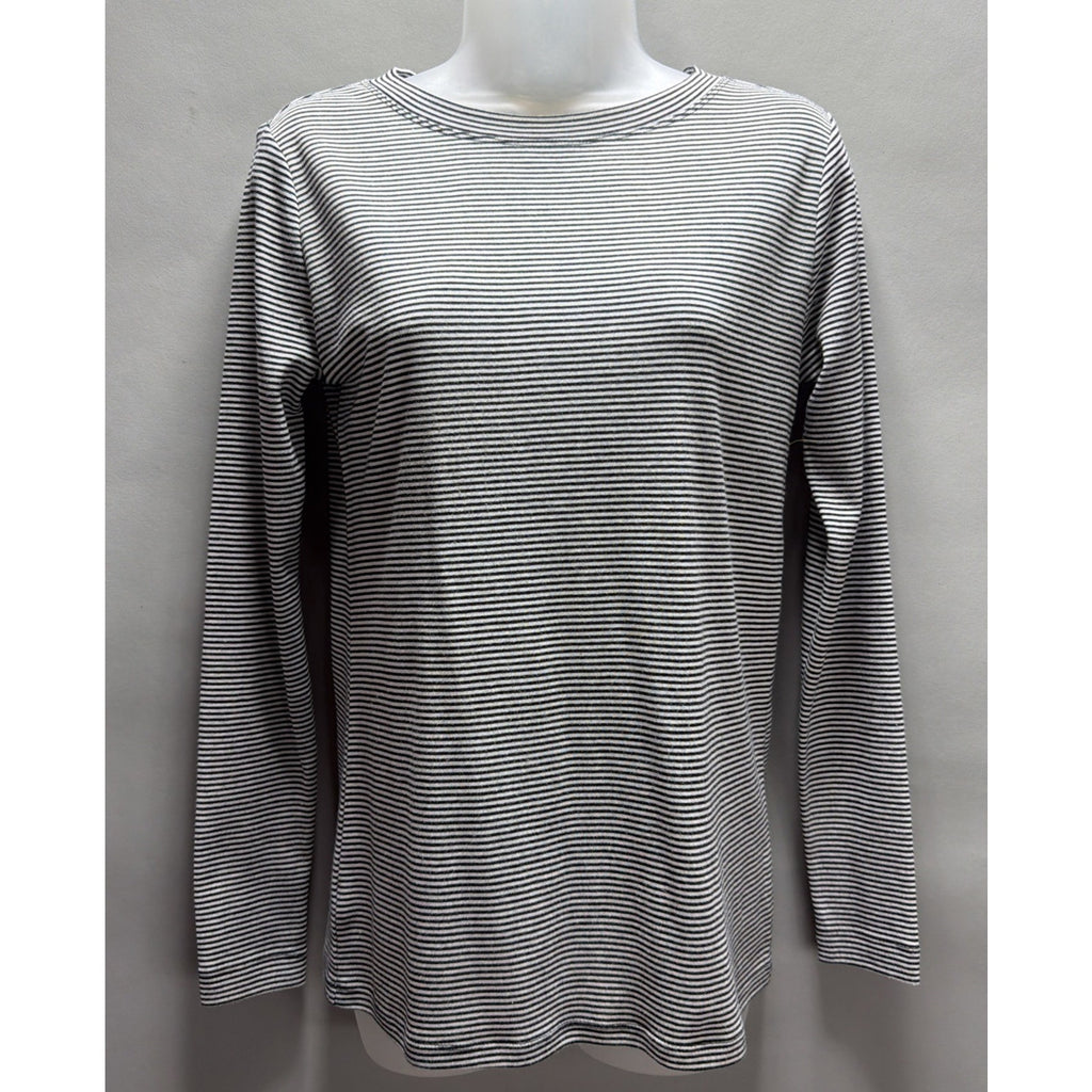 LOFT womens top long sleeve striped cotton shirt size Small