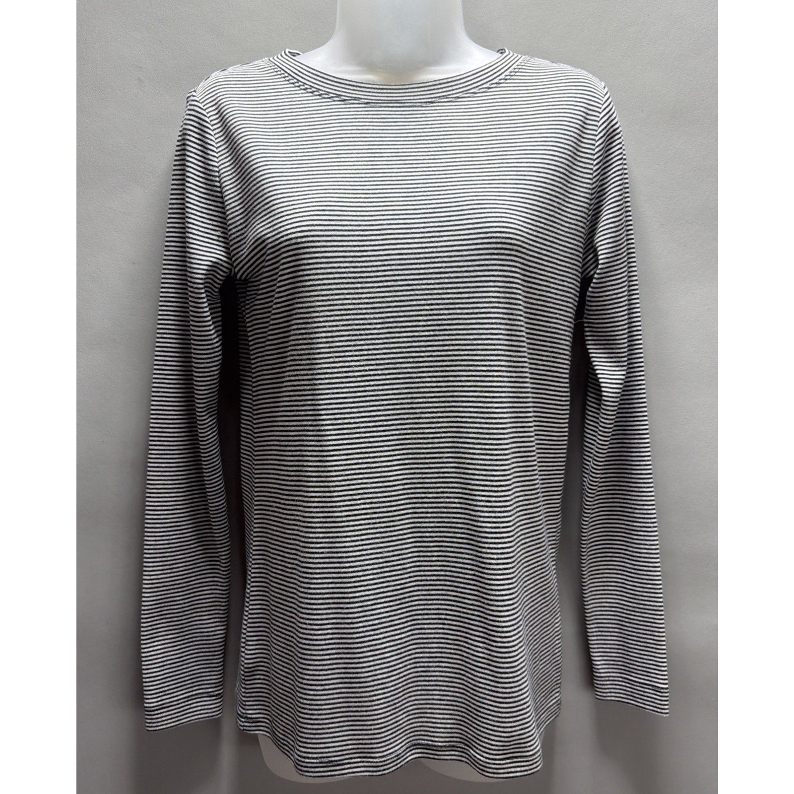 LOFT womens top long sleeve striped cotton shirt size Small