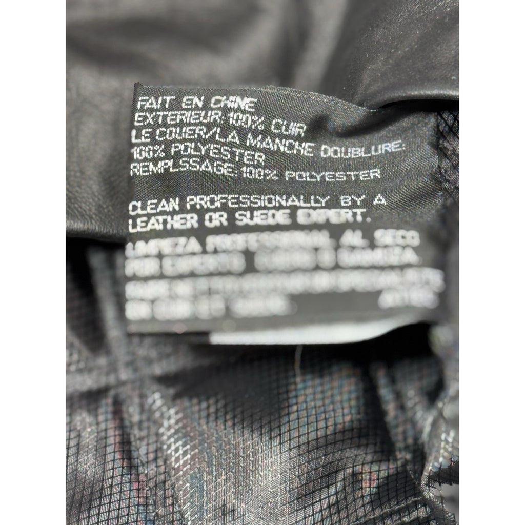 Excelled Black Leather Bomber Jacket Lamb Men’s Size X-Large 0287RM New