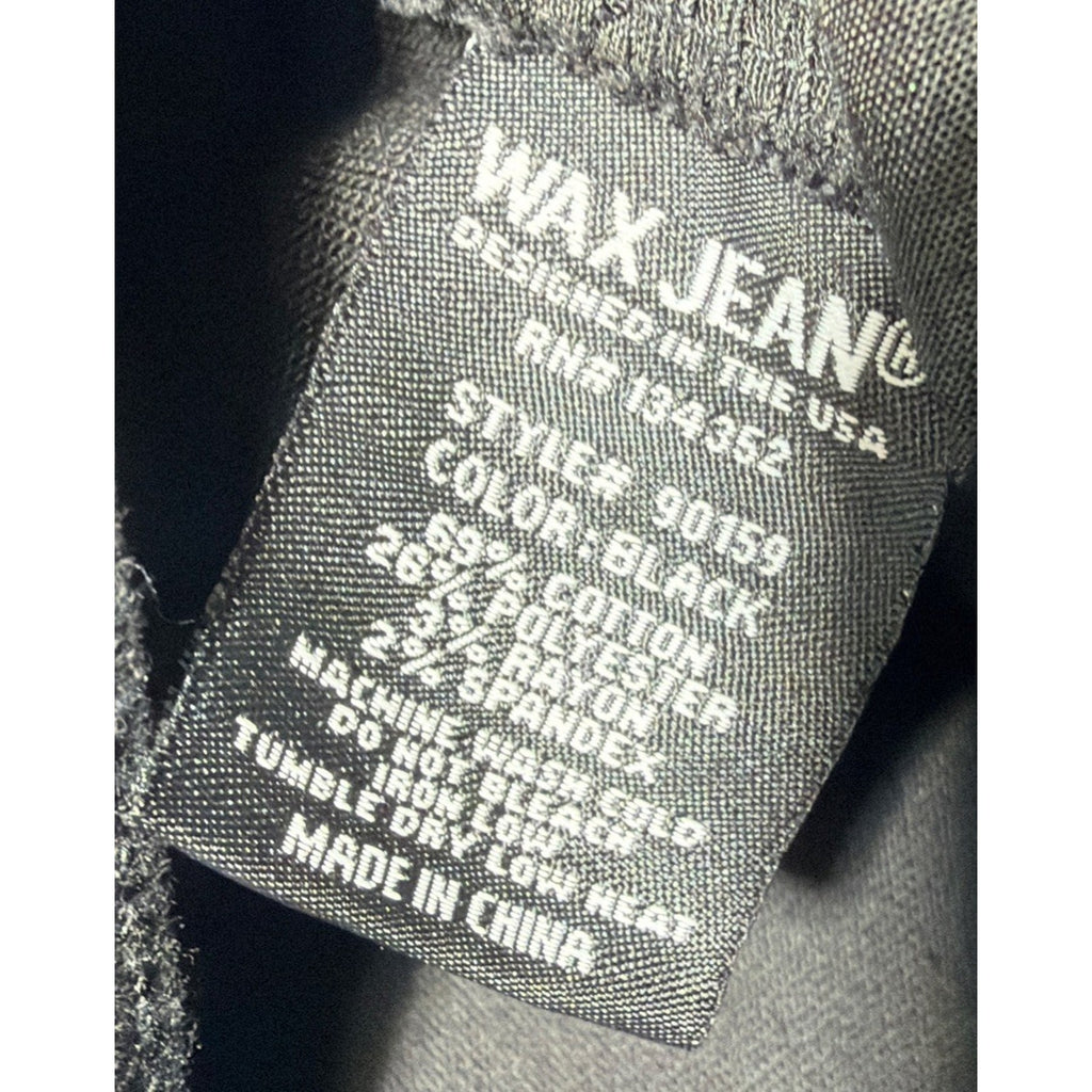 WAX Jeans Women's Size Large Stretch Midi Skirt Button Fly Black Wash NWT