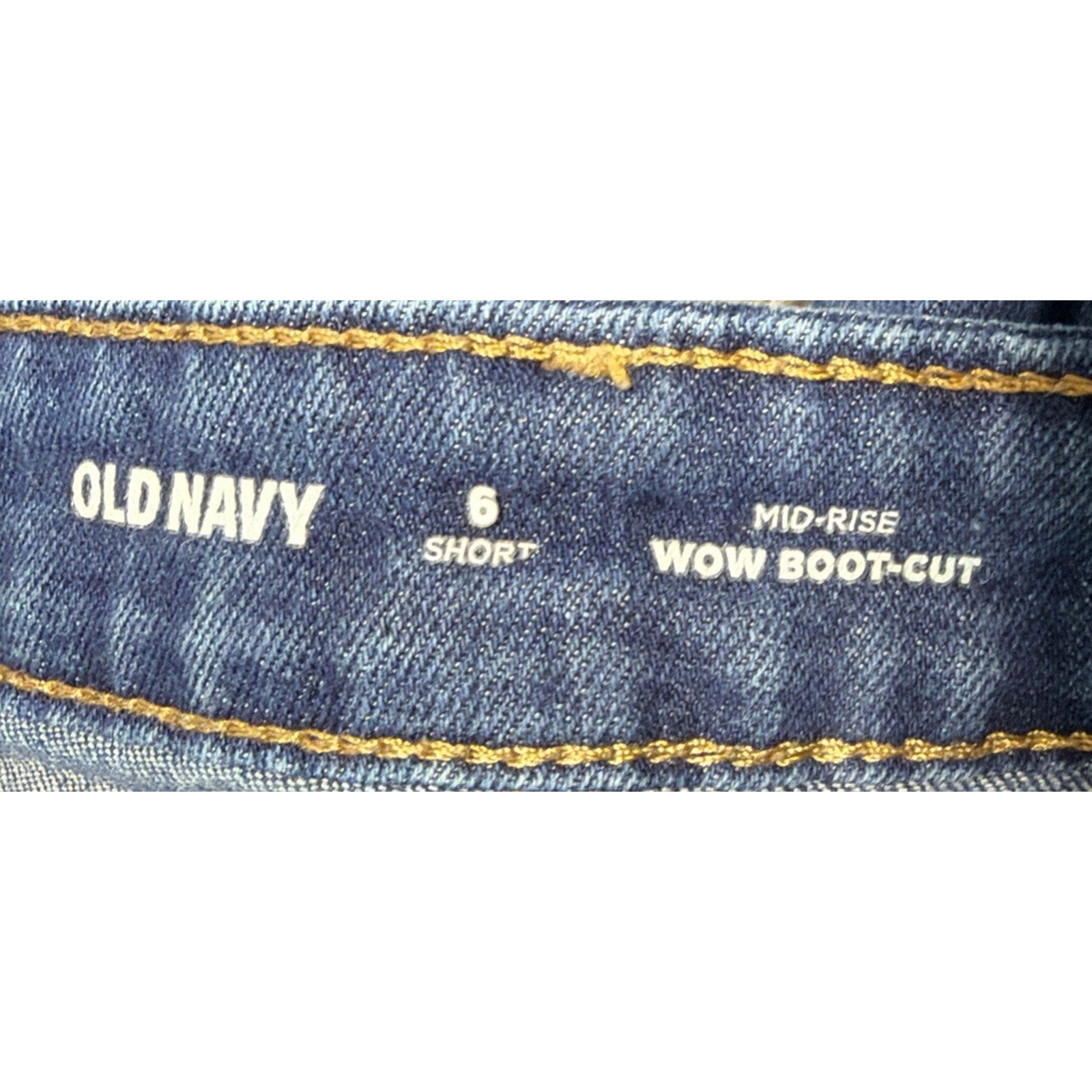 Old Navy Mid-Rise WOW Bootcut Jeans Size 6 Short Dark Wash Stretch 28x27