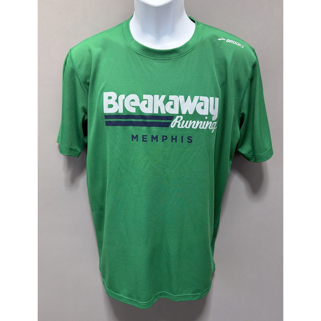 Brooks Dri Layer Men's Performance Running Tee Green L Memphis Breakaway Run