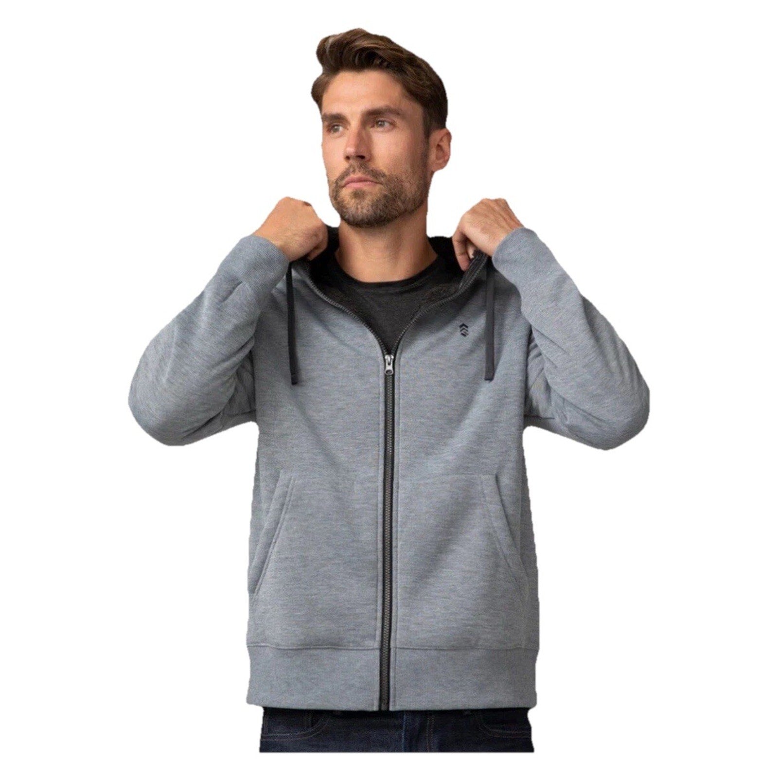 Free Country The Everybody Hoodie Size XXL Gray w/Black Faux Sherpa Lining