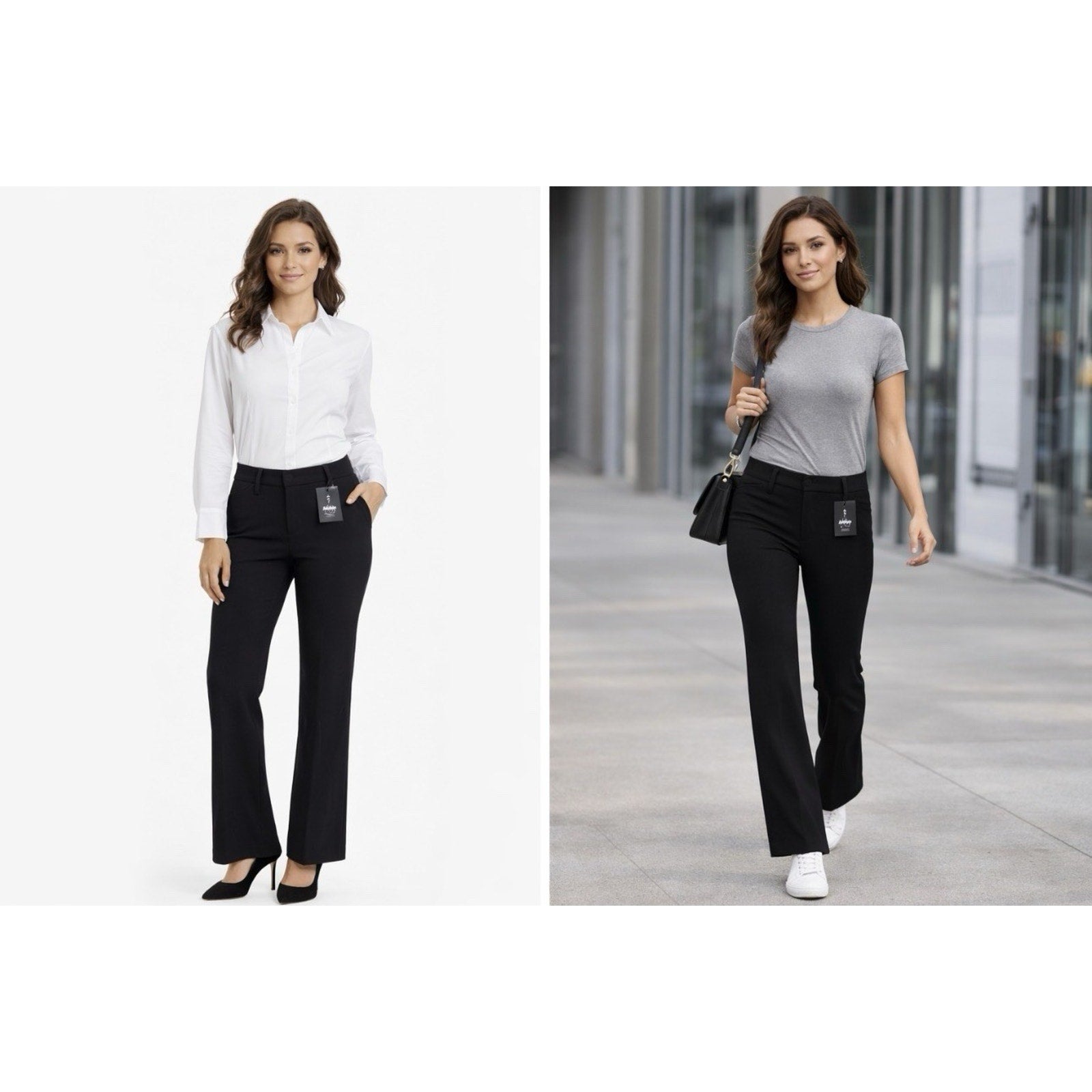 By & By Black Bootcut Dress Pants Womens Size 1 Stretch Office Work Career NWT