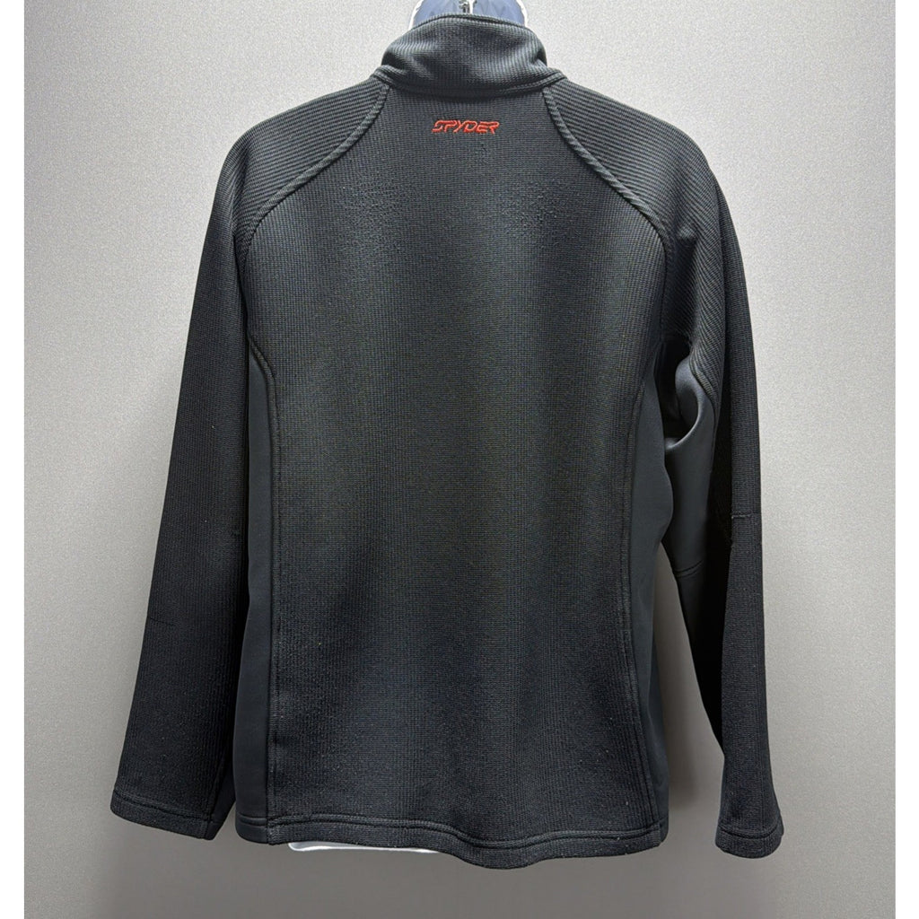 Spyder Core Sweater 1/4 Zip Pullover Men’s Large Black Red Fleece Performance