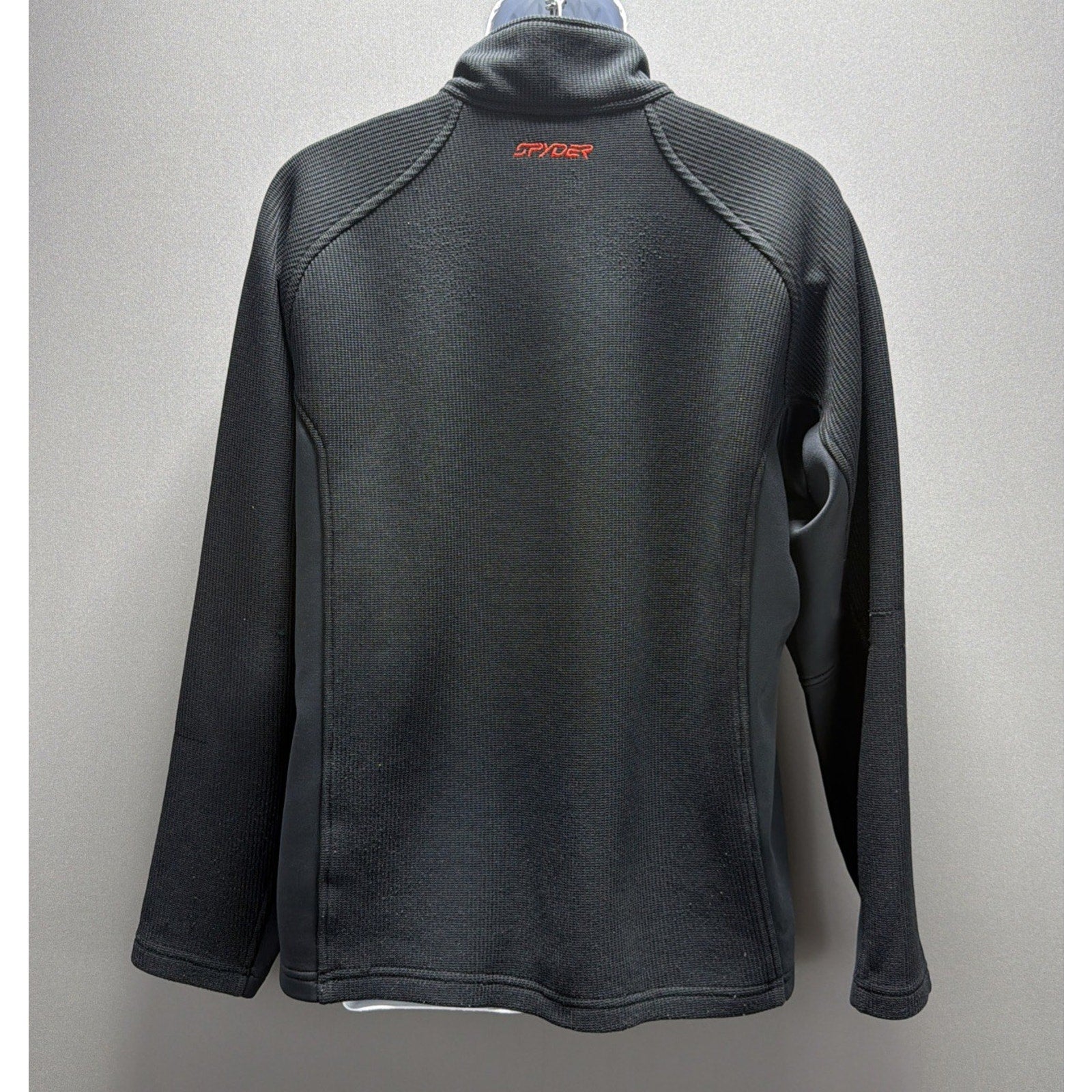Spyder Core Sweater 1/4 Zip Pullover Men’s Large Black Red Fleece Performance
