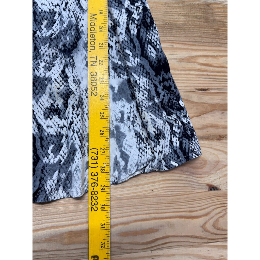 Rebellion Snake Python Animal Print Pattern No Collar Button Front Dress S