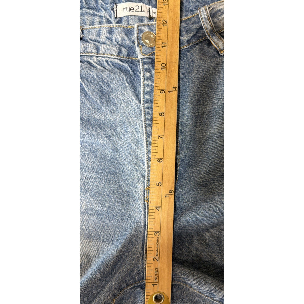 Rue 21 Mom Jeans Women 10 High Rise Straight Leg Relaxed Distressed