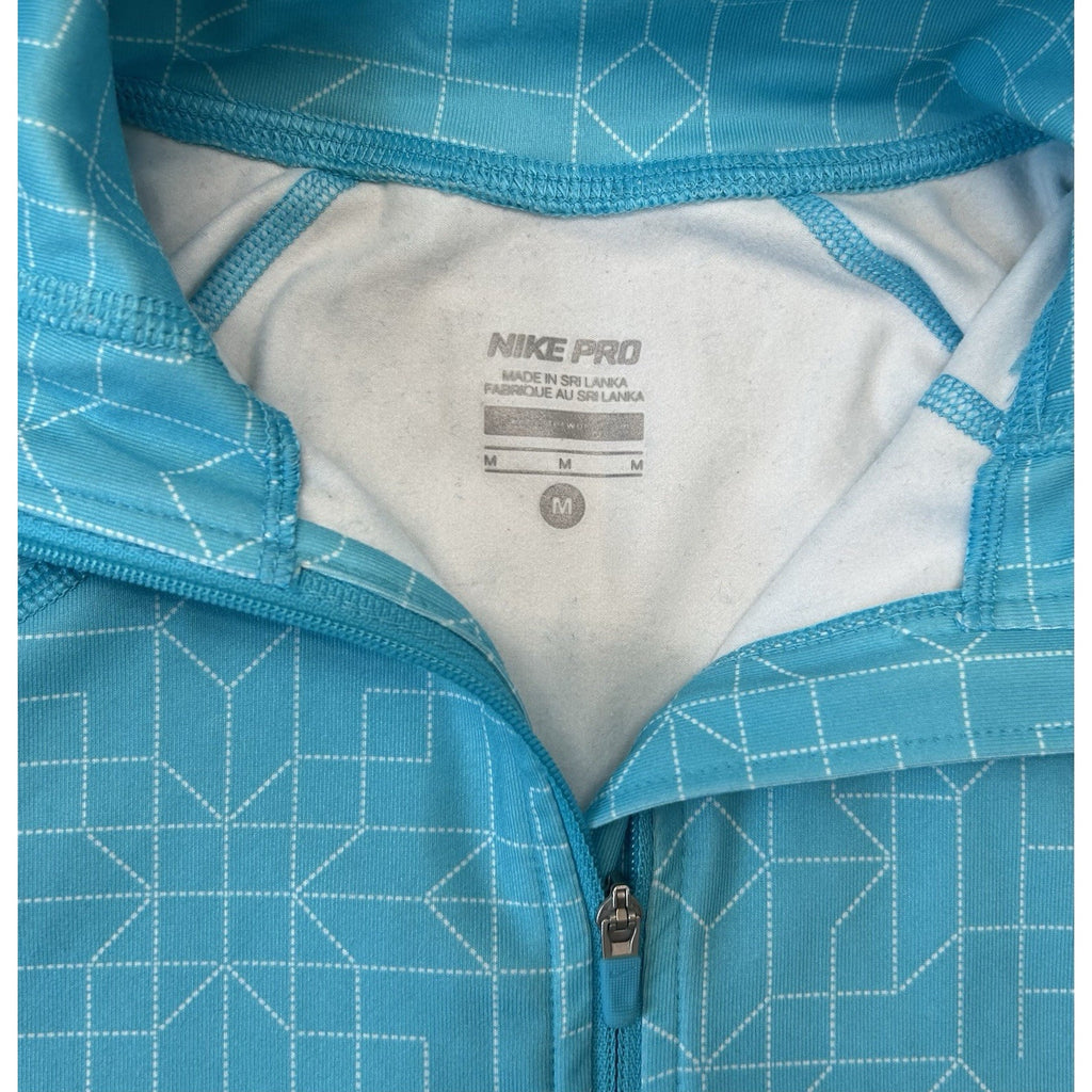 Nike Pro Dri-Fit 1/2 Zip Pullover Running Shirt Women’s Size Medium Geometric.