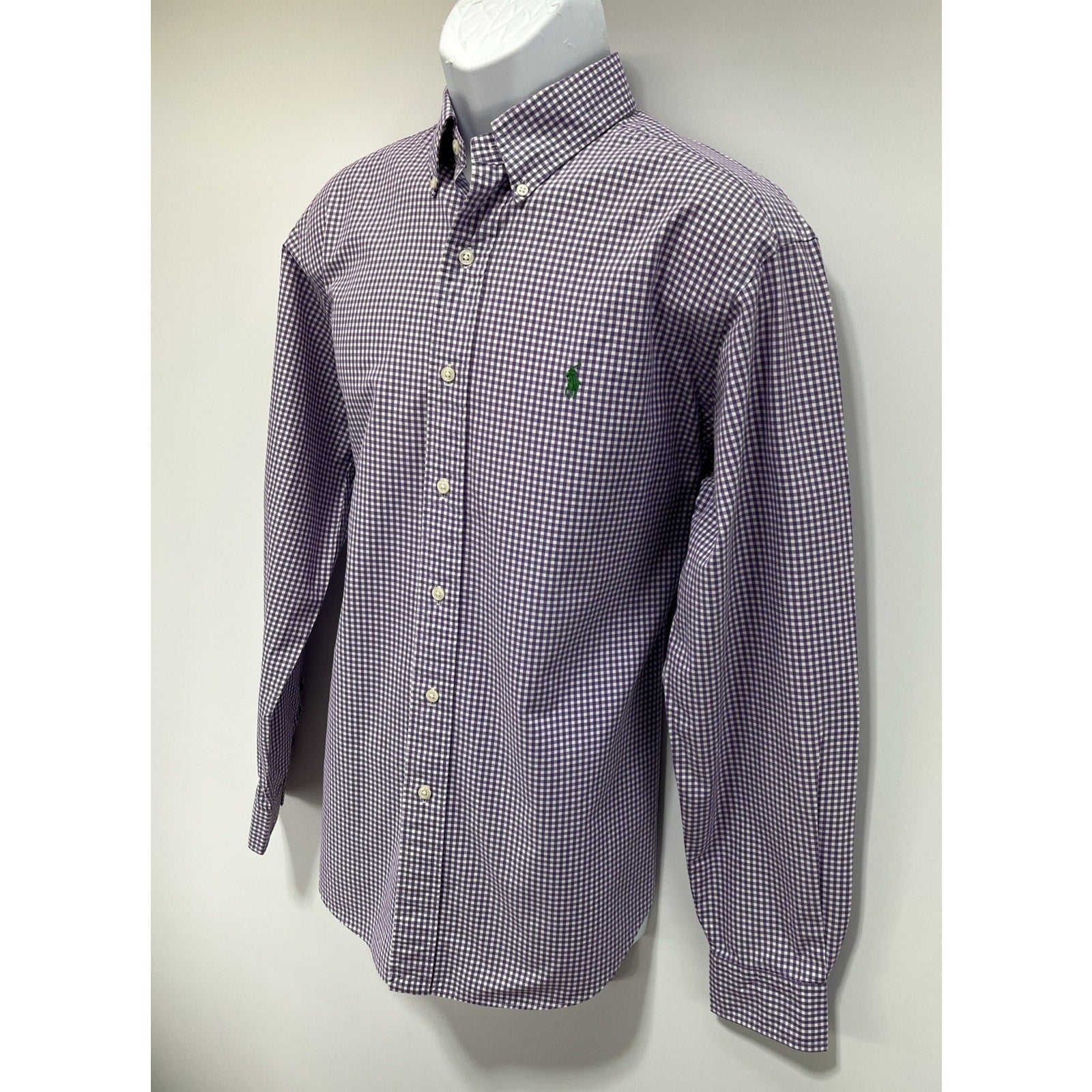 Ralph Lauren Shirt Men’s L Purple Gingham Classic Fit Button Up Long Sleeve