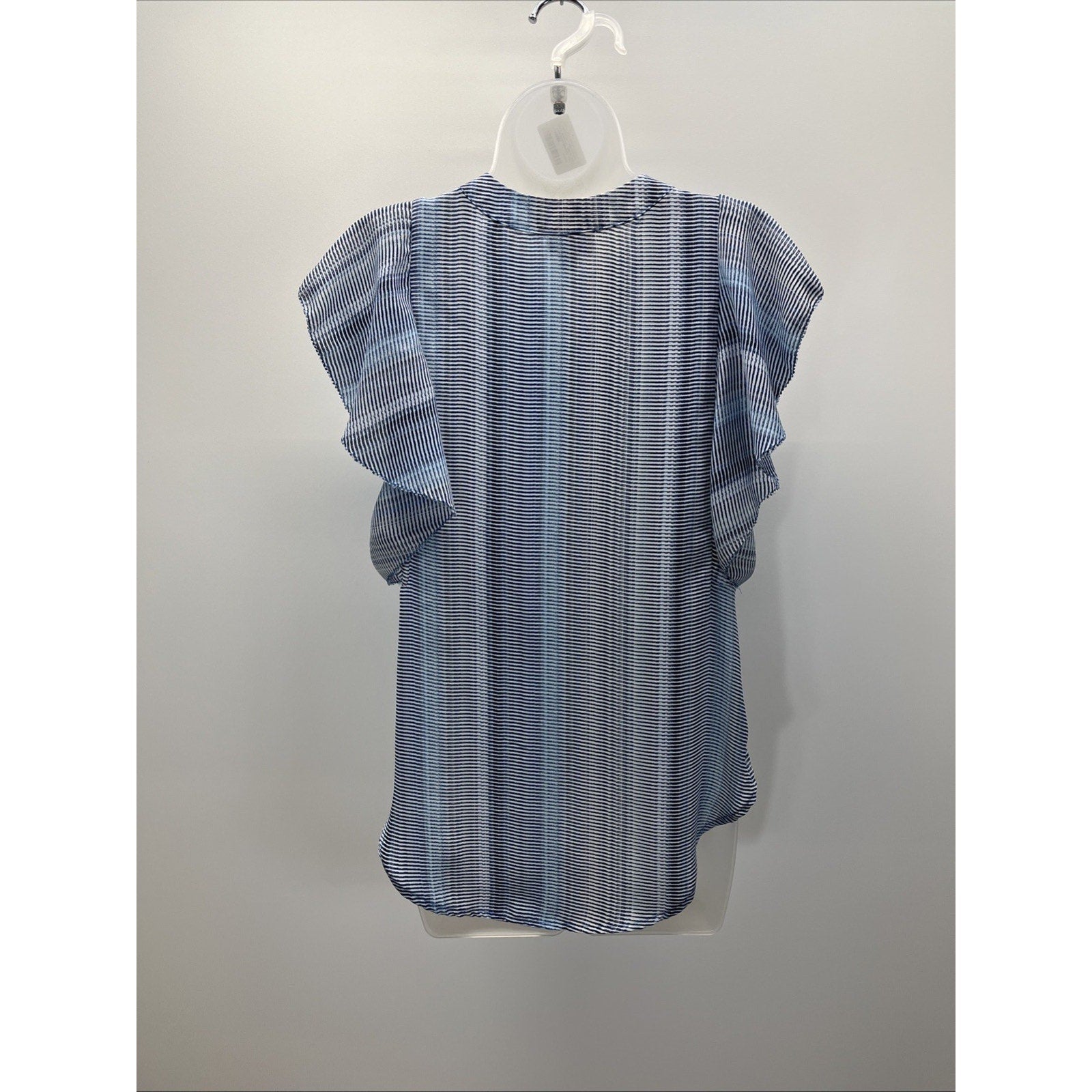 A.N.A Blouse Shirt Size Small Womens V Neck Ruffled Short Sleeve Casual Regular