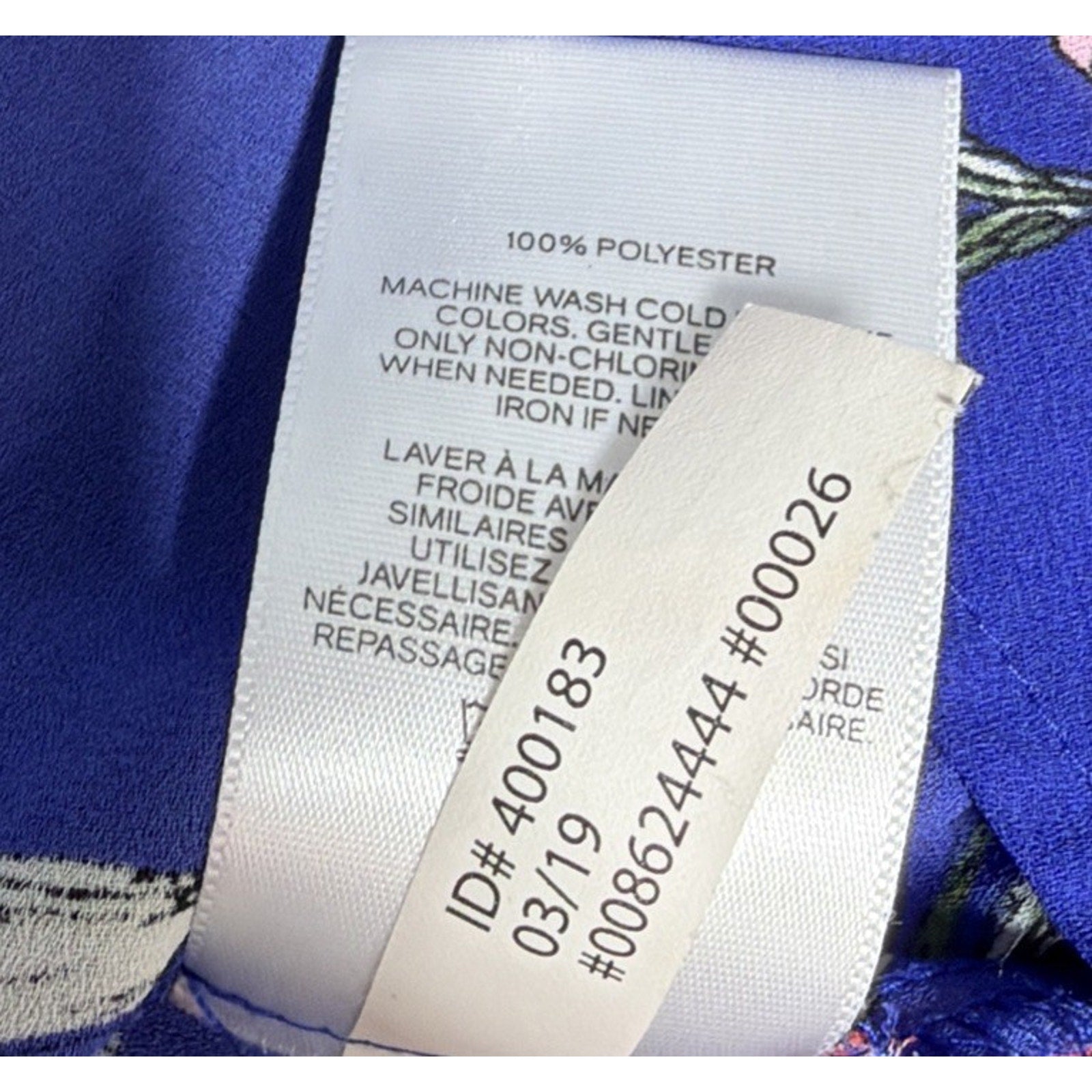 Express Women's Blue Floral Zip Front Blouse Size M Medium Spring Summer Top