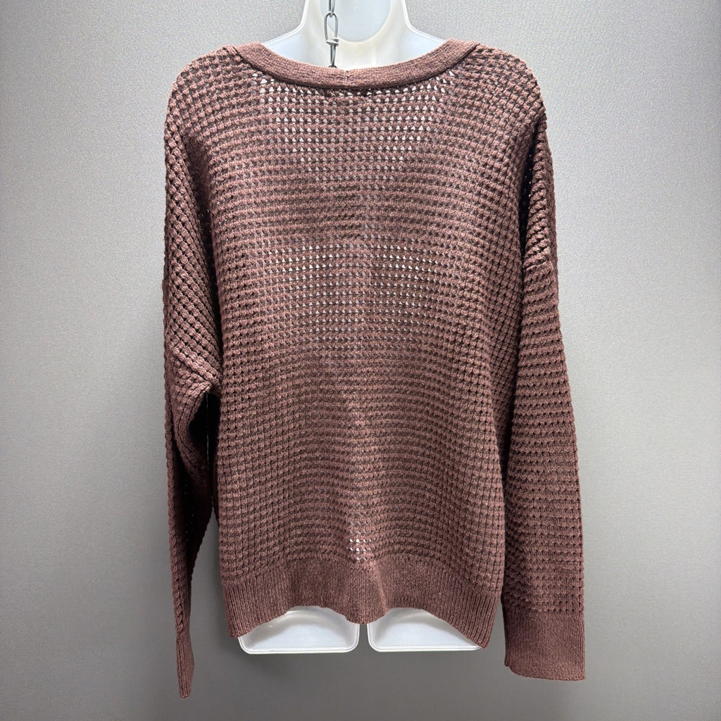 Maurices Open Stitch Mesh Cardigan Sweater Plus Size 2X Mauve NWT