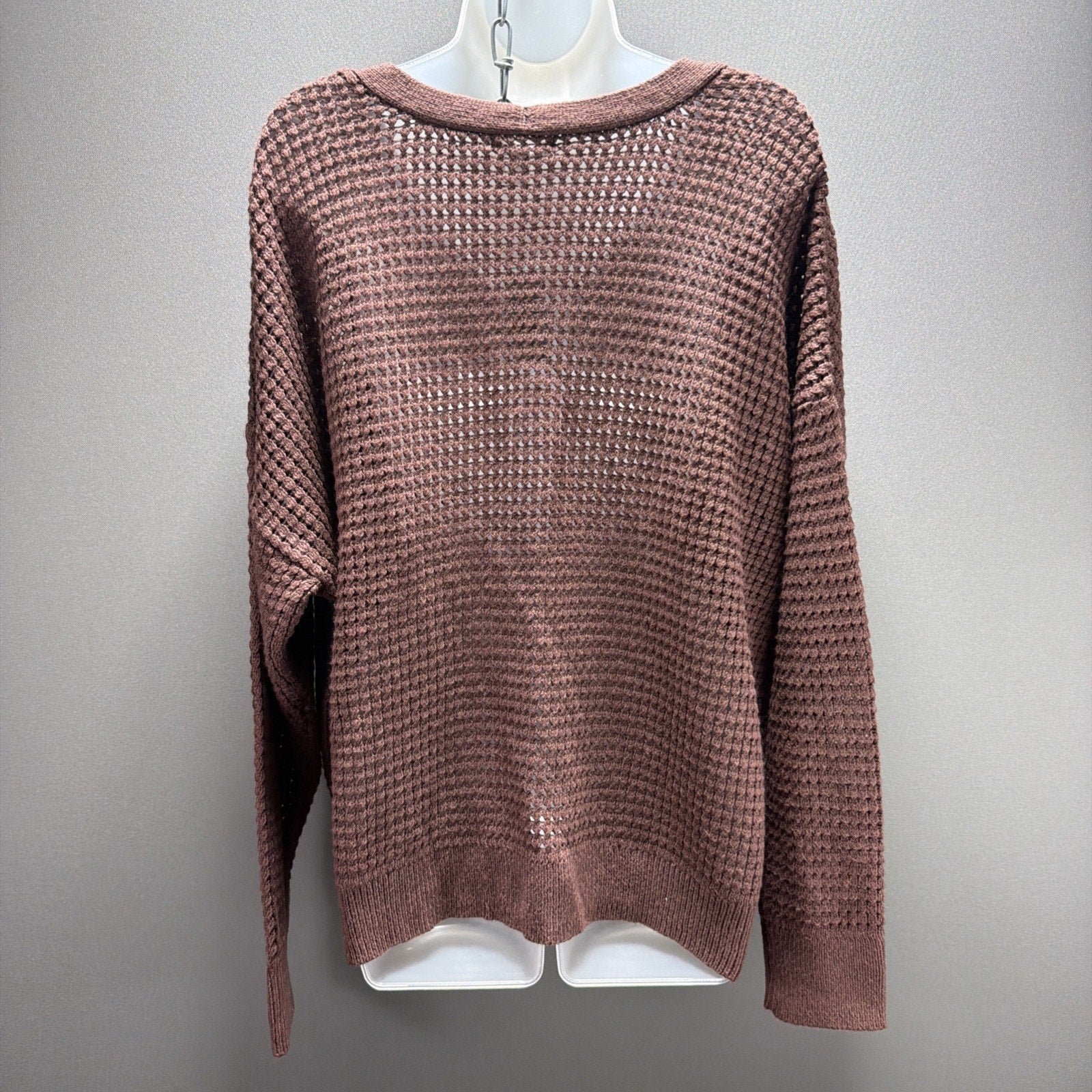 Maurices Open Stitch Mesh Cardigan Sweater Plus Size 2X Mauve NWT