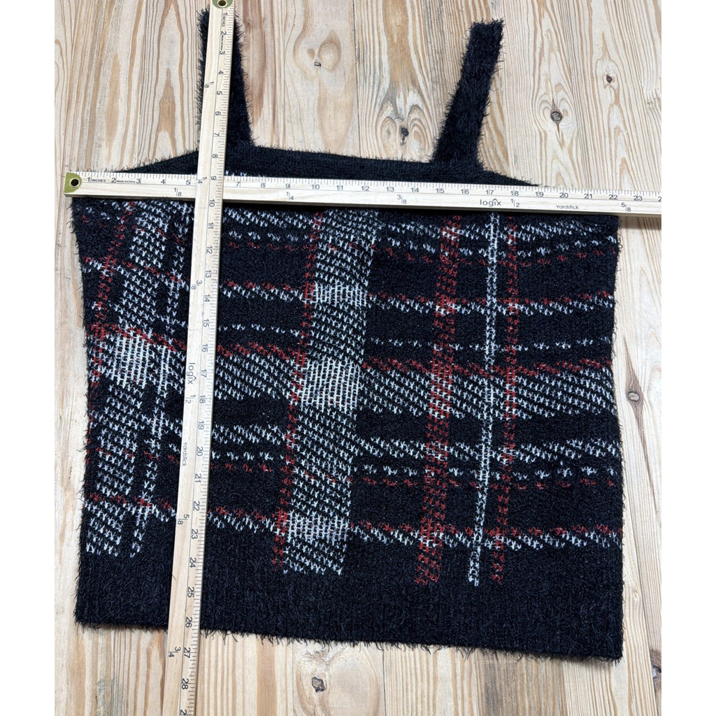 NWT Lane Bryant Classic Plaid Jacquard Tank Sweater Sz 18/20 Square Neck Top