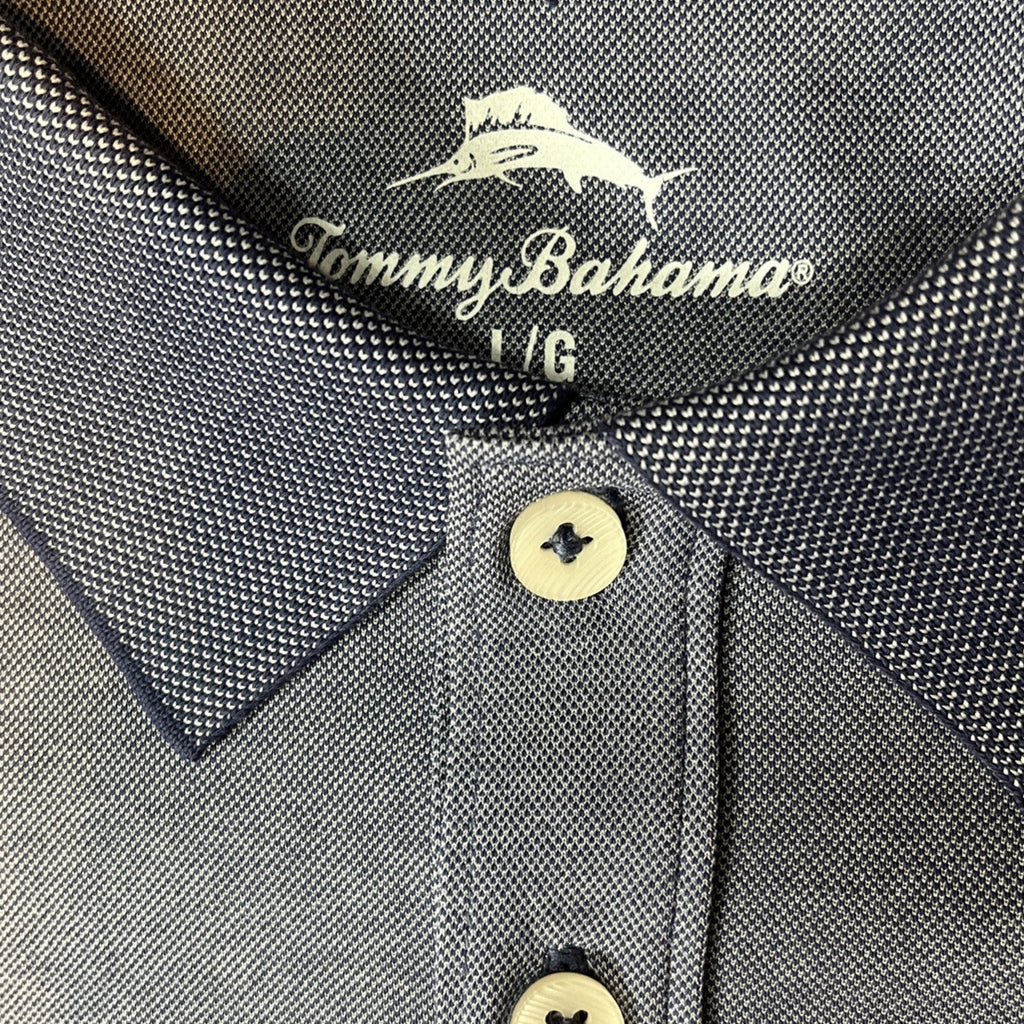 Tommy Bahama Men's Short Sleeve Throne Blue Polo Shirt Size Large