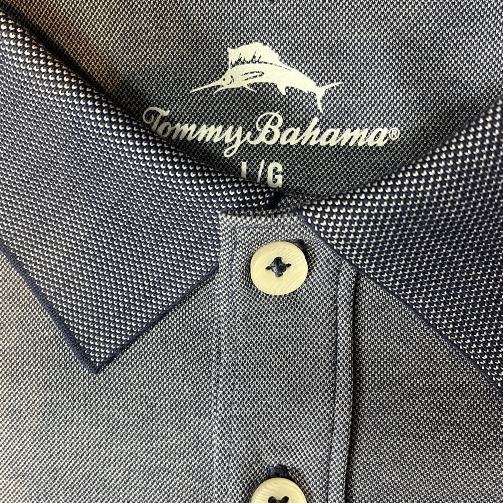 Tommy Bahama Men's Short Sleeve Throne Blue Polo Shirt Size Large