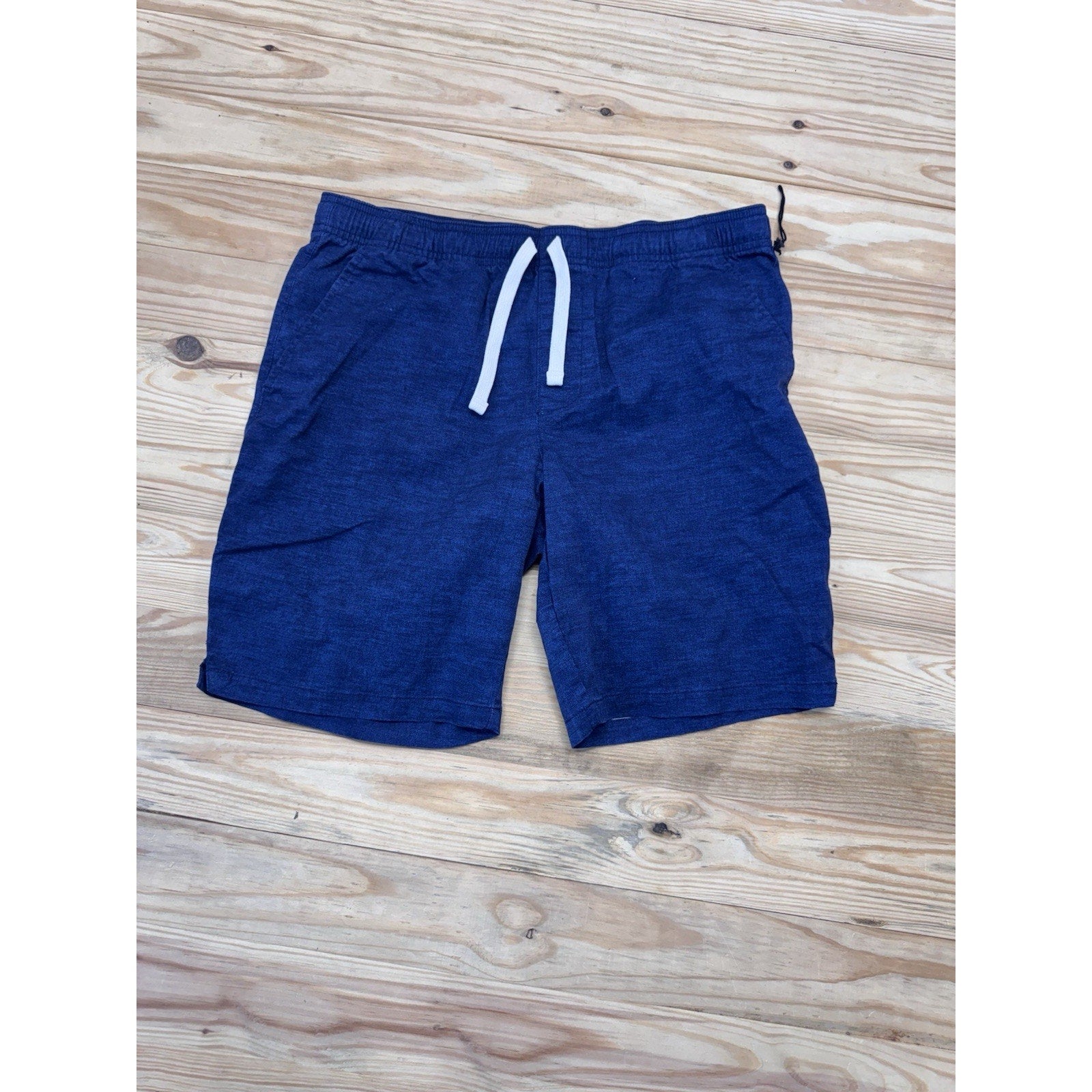 Goodfellow Shorts Men’s Small Blue Chino Everyday Elastic Waist Preppy 8” Cotton