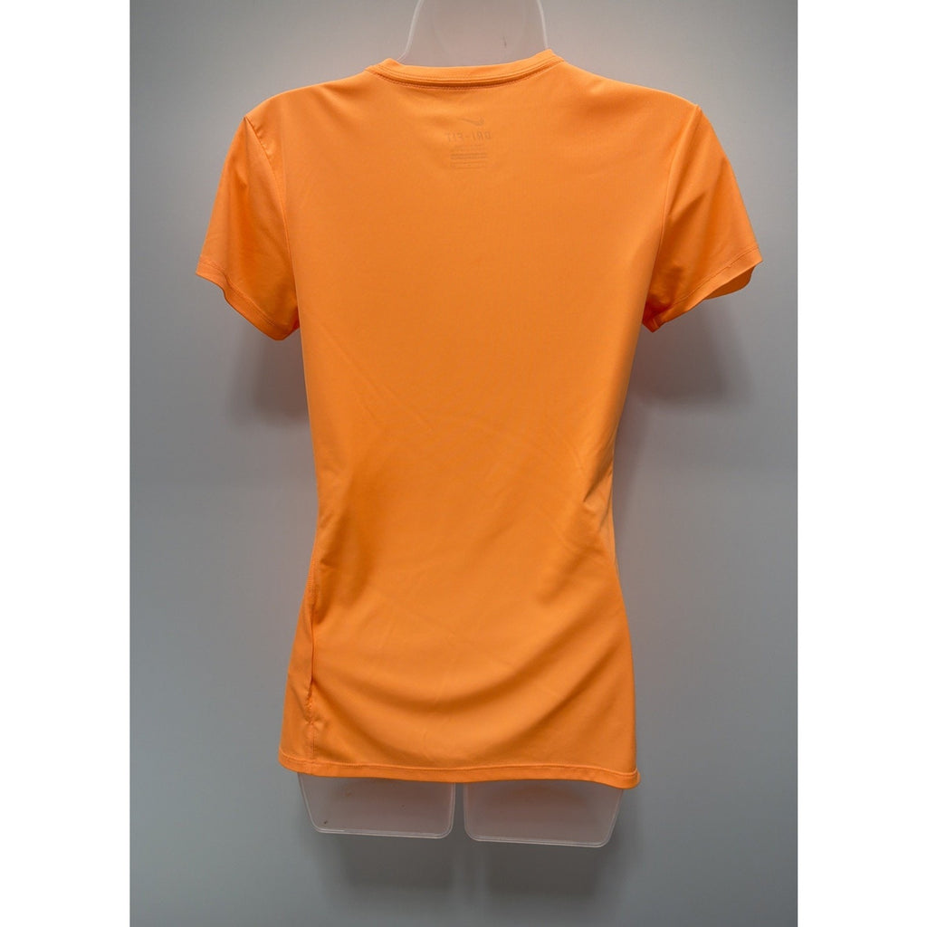NIKE Womens Size Small DRI-FIT Miler Running/Yoga/Gym Shirt-Orange