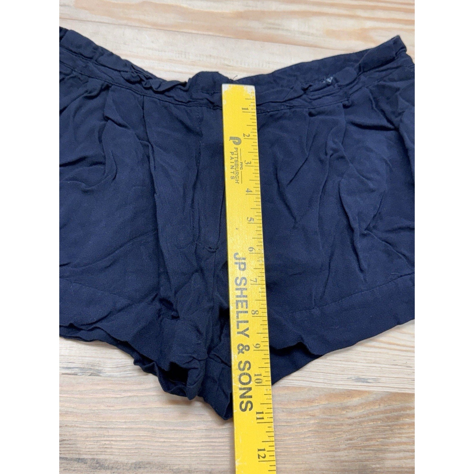 Joe Benbasset Black Shorts Size 7 Juniors Elastic Button Zip Rayon Short Shorts