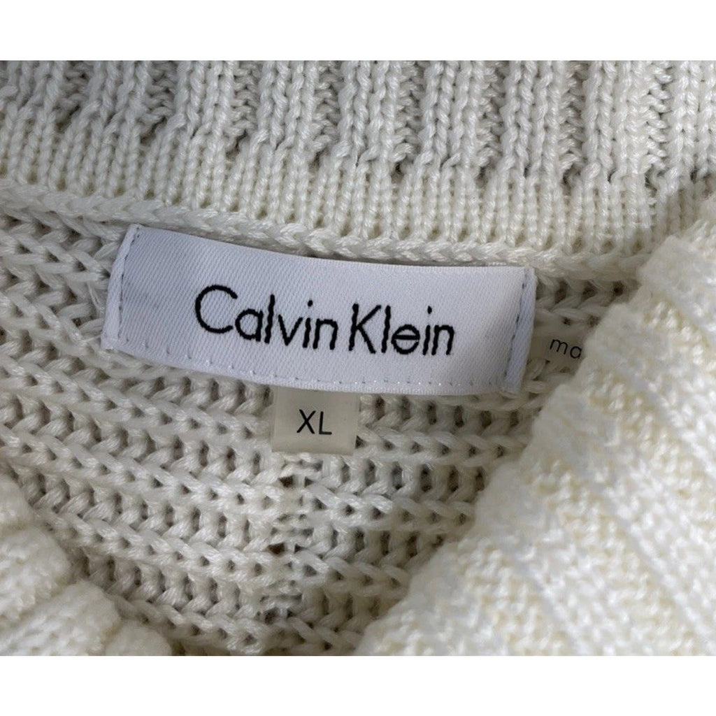 Calvin Klein Women's Sz XL Long Sleeve Cowl Neck Sweater Ivory