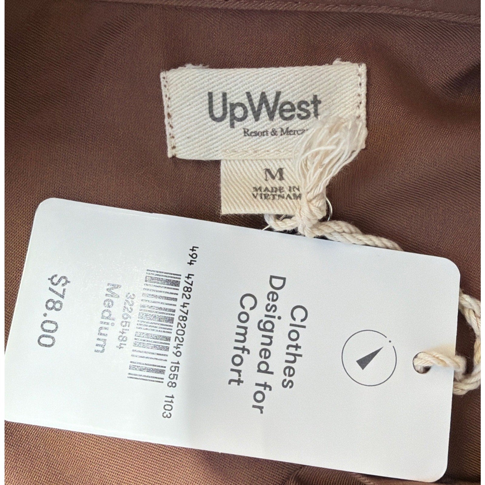 Women’s UpWest Brown All-Around Button Down Shirt Dress Size Medium NWT 78$MSRP