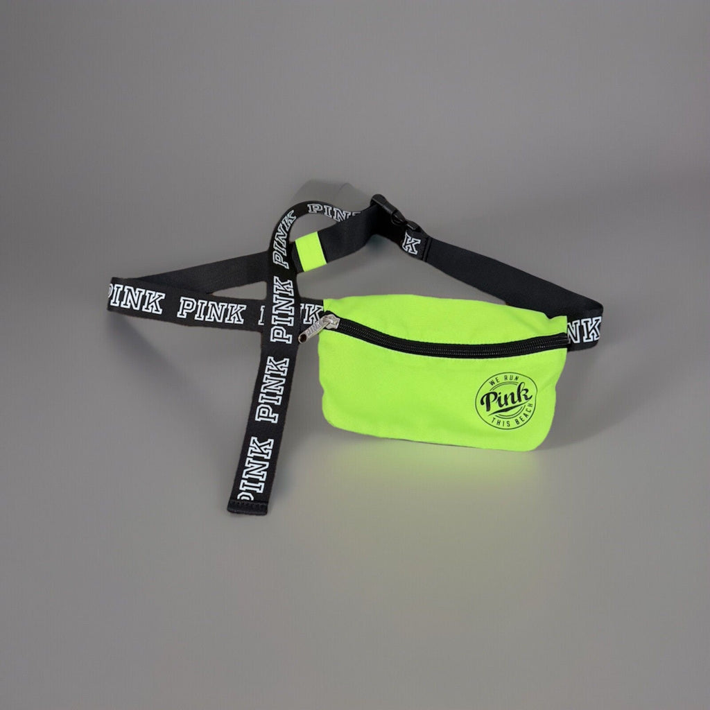 Victoria’s Secret Pink Fanny Pack/Crossbody Lime Green “We Run This Beach”