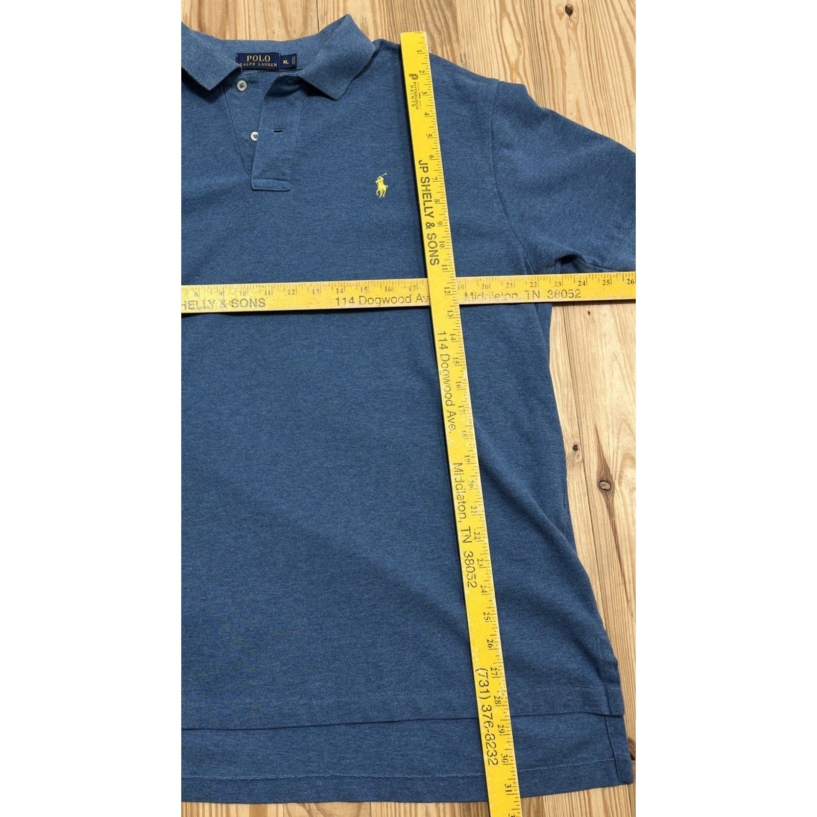 Polo Ralph Lauren Blue Custom Fit Short Sleeve Polo Mens Size XL
