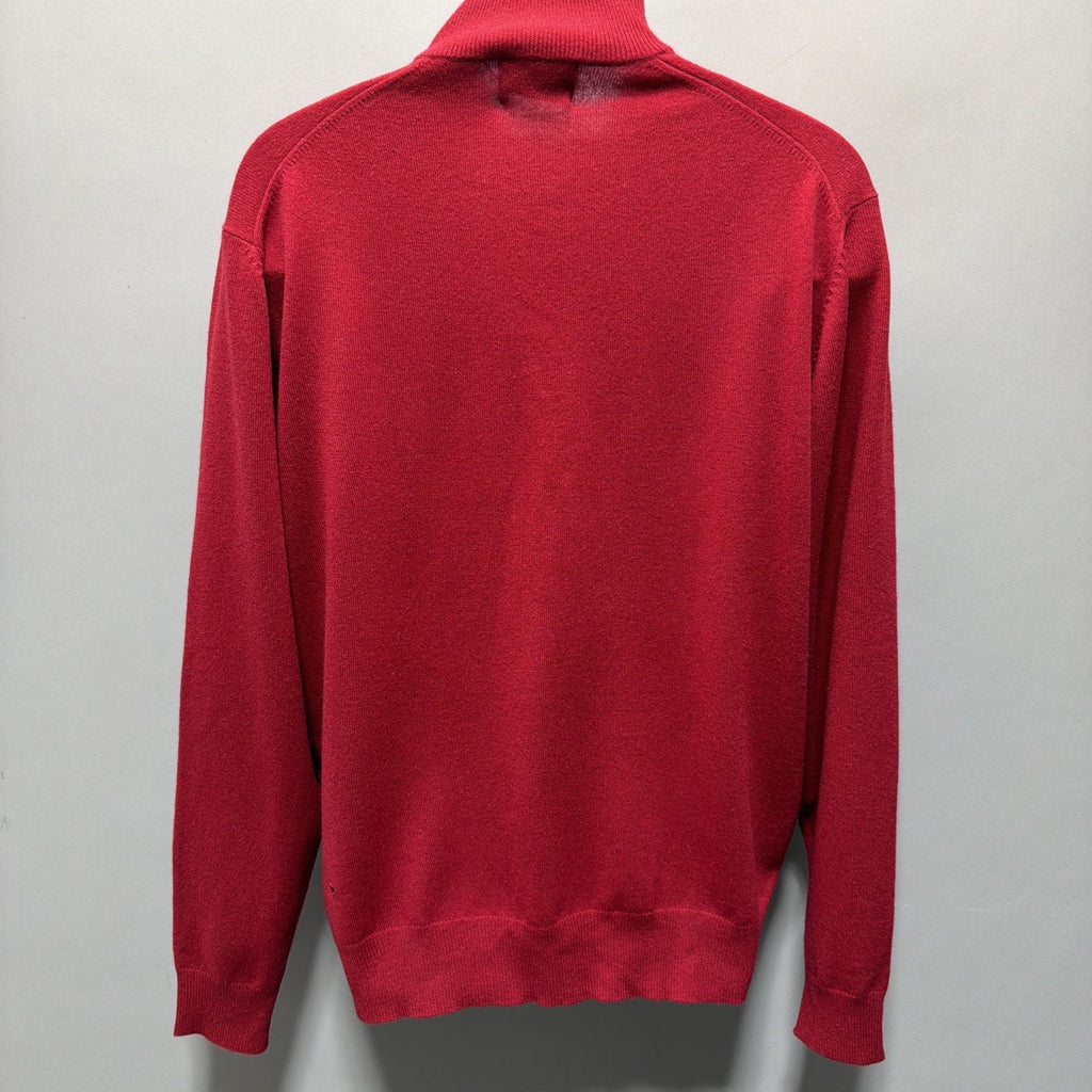 Alan Paine England Hanbury Half Zip Mock Neck 100% Cashmere Sz 50 Msrp 432$ Flaw