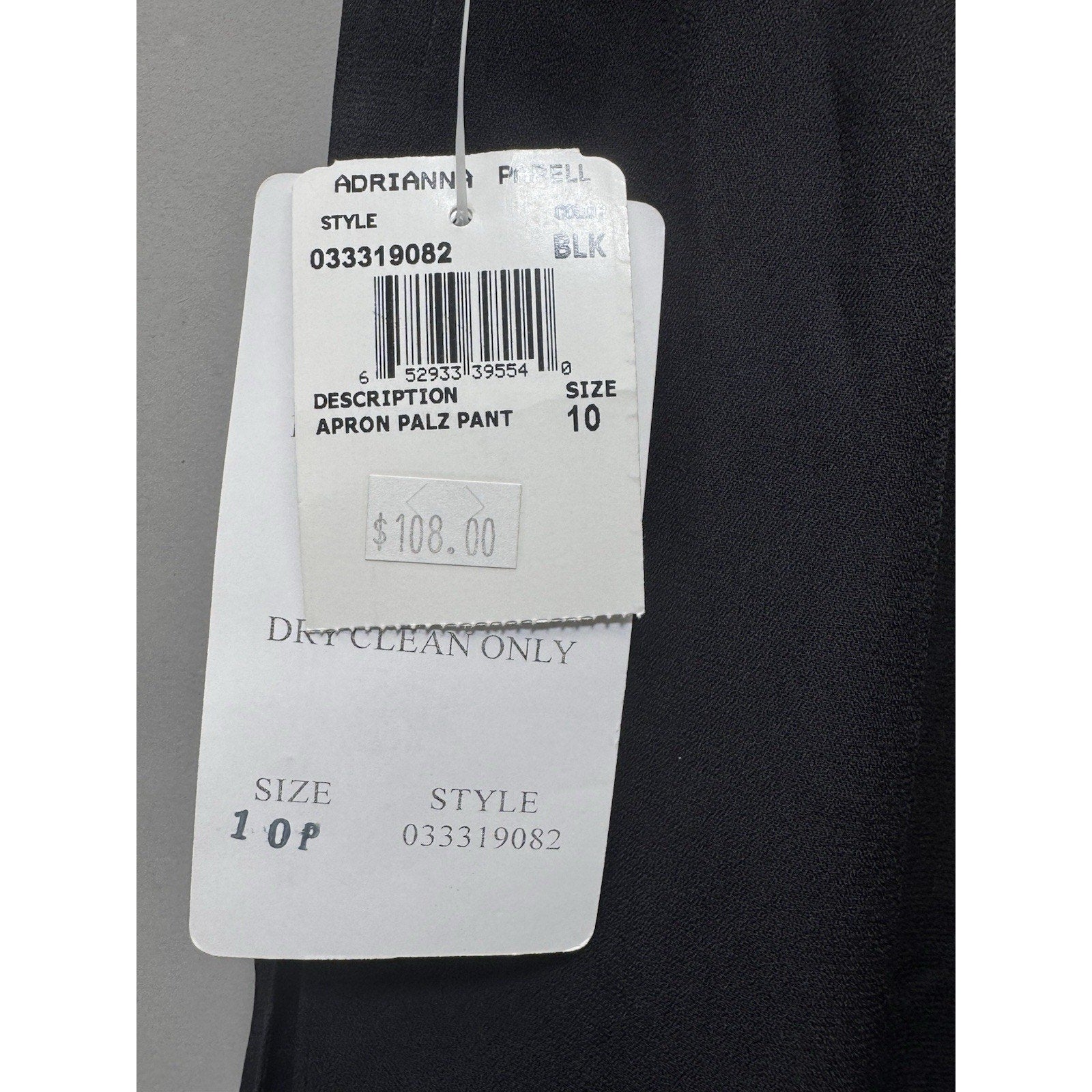 Adrianna Papell Semi Sheer Wide Leg Chiffon Pants Elastic Waist Black 10P New