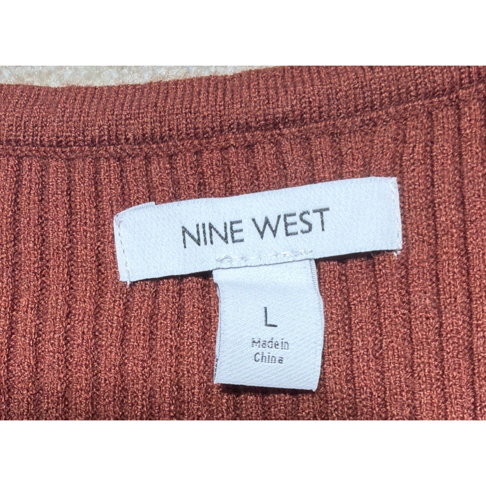 NINE WEST Ribbed Sleeveless Dress Stretch Womens L NWT