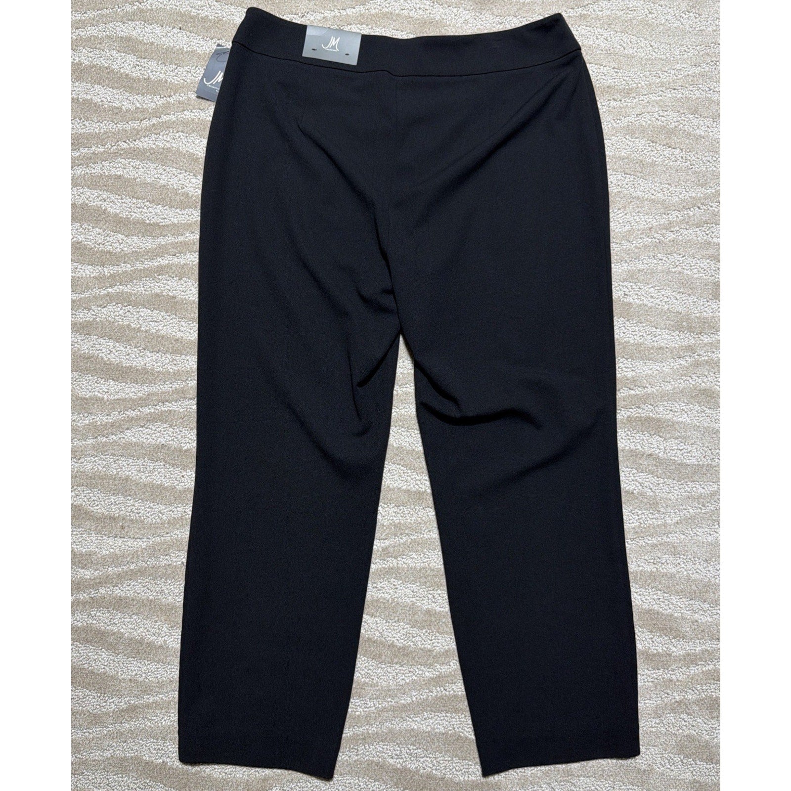 NWT JM Collection Black Pull On Comfort Waist Stud Ankle Pants Women's Plus 16W