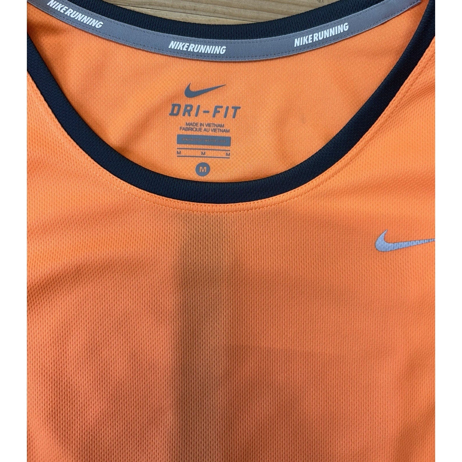 NIKE | DRI-FIT Women's Size Medium Orange Active T-Shirt Running Reflective Mesh