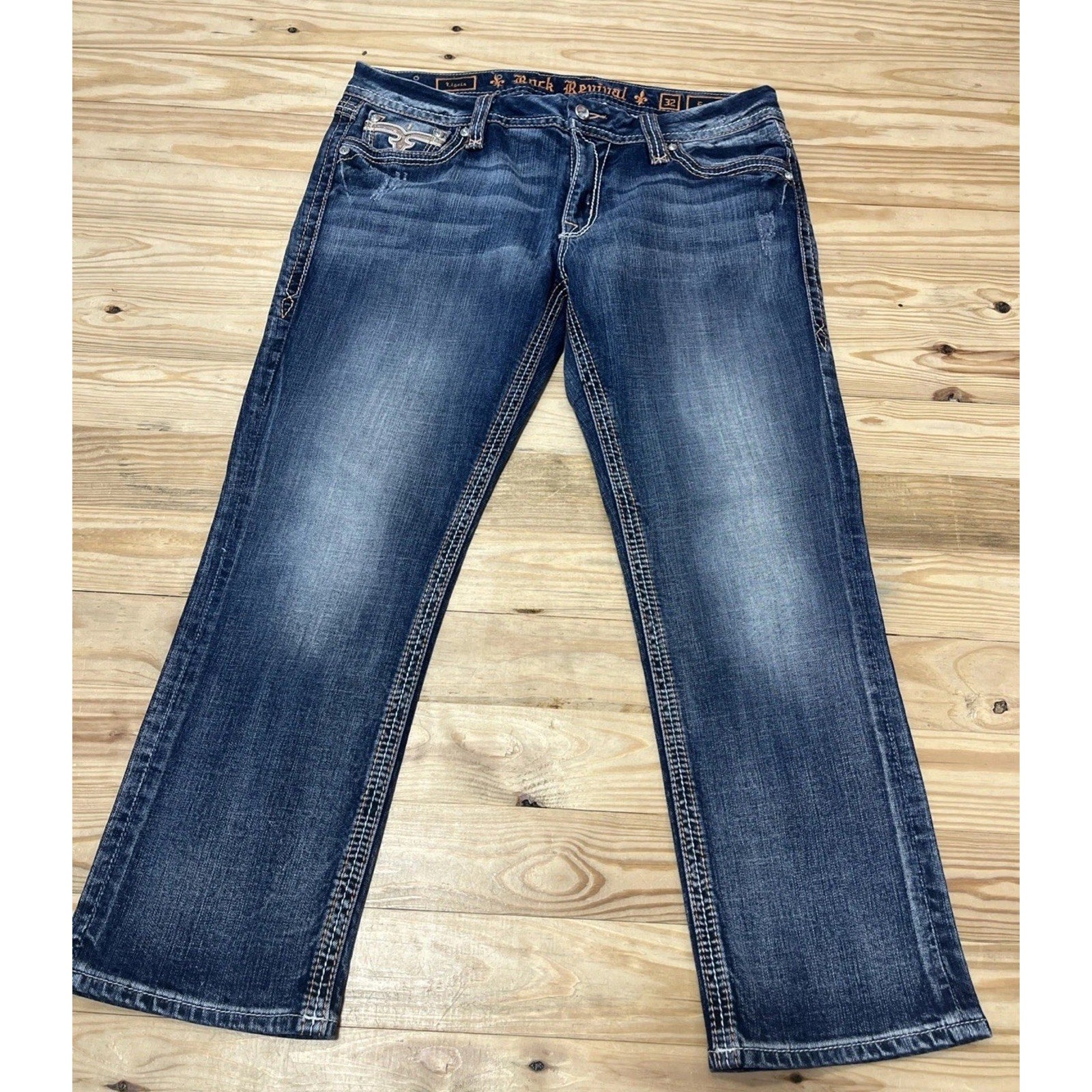 Rock Revival Ligeia Easy Crop Denim Jeans Size 32