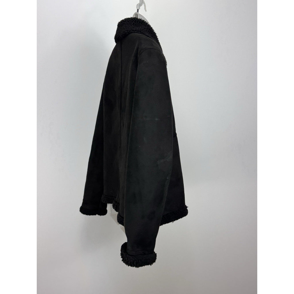 Men’s ‘Barneys Originals’ Faux Leather Shearling Bomber Jacket, Size Medium
