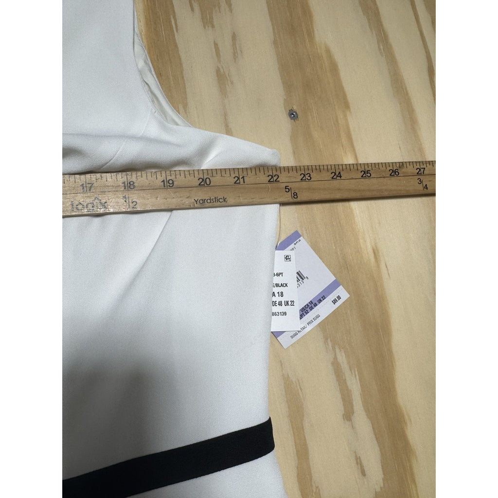 Kasper Women’s Size 18 White Black Trim 2 Pc Skirt Suit Career Office Formal New