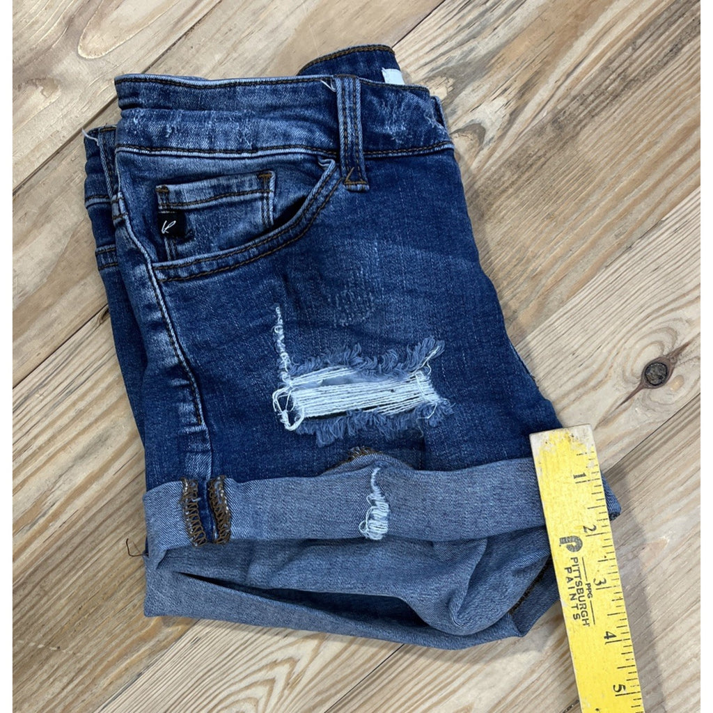 KanCan Distressed Cuffed Denim Booty Daisy Duke Jean Shorts - Women's W5 26