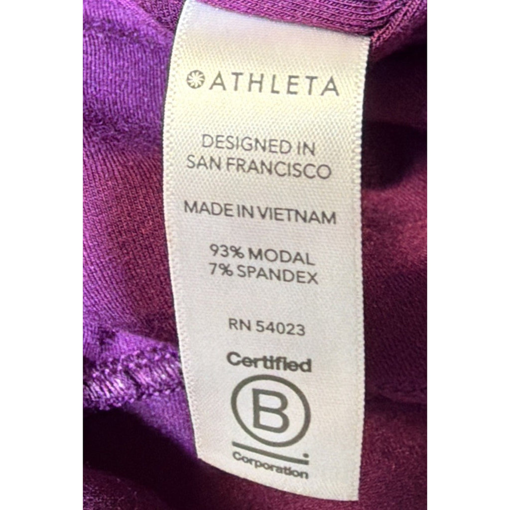 ATHLETA WOMEN'S VELVET PLUM SLEEVELESS SANTORINI THERA DRESS PETITES Sz XSP