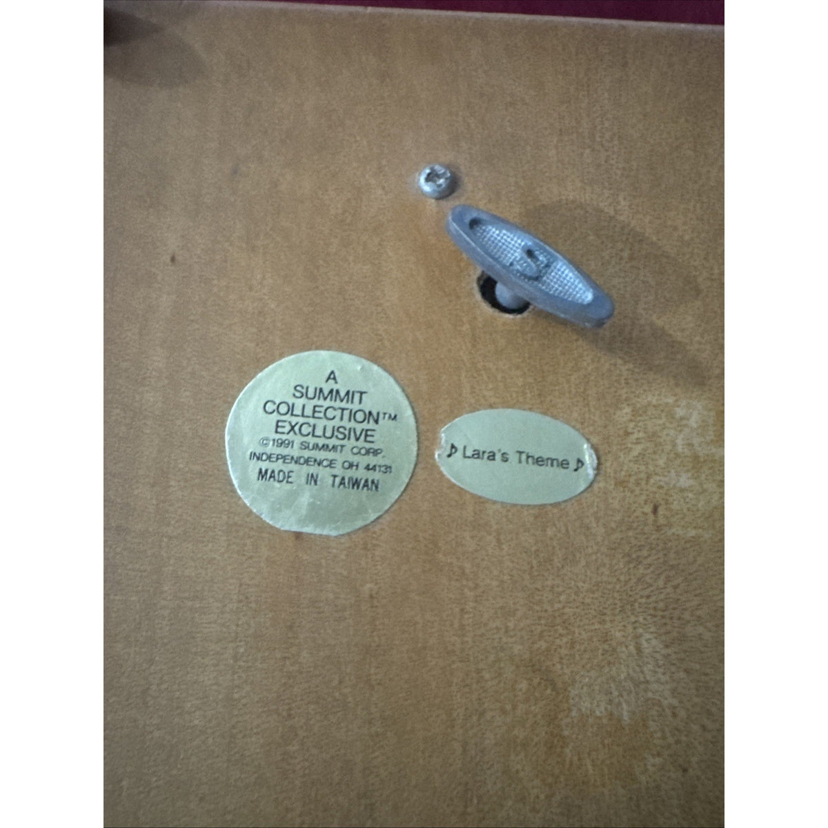 1991 Summit Wood Music Box Mothers Poem Swiss Movement Plays Lara's Theme