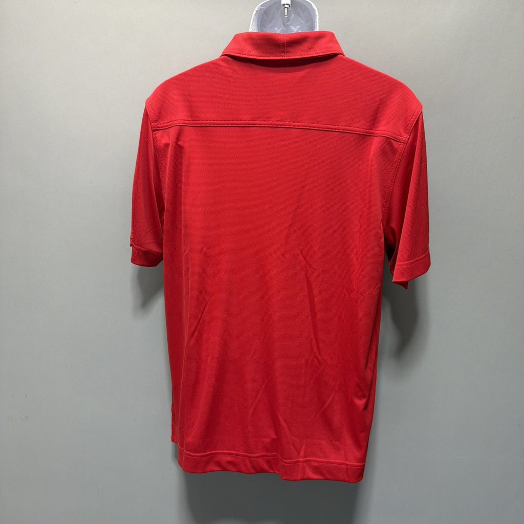 Cutter & Buck DryTec Mens M Red Polo Golf Shirt Abraham Lincoln Memorial Hospita