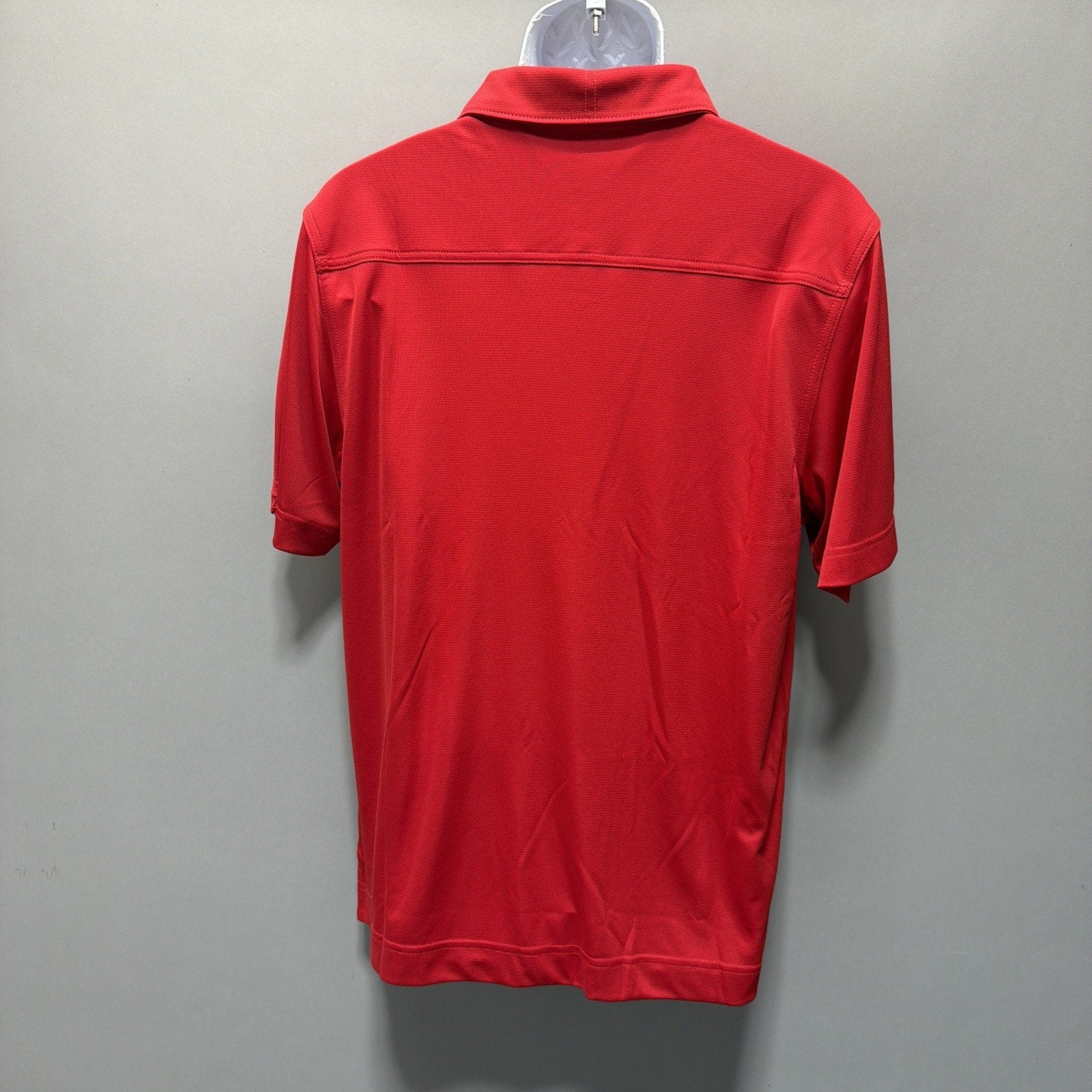Cutter & Buck DryTec Mens M Red Polo Golf Shirt Abraham Lincoln Memorial Hospita