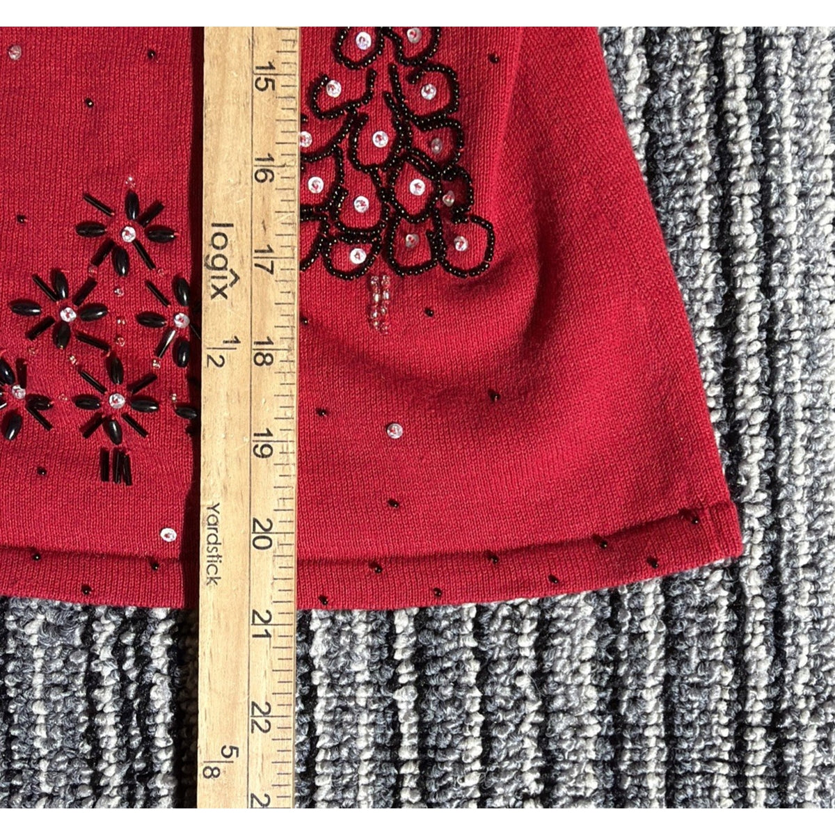 Vtg Designers Originals Studio Joy Vest Christmas Tree Red Knit Buttons Sz PM