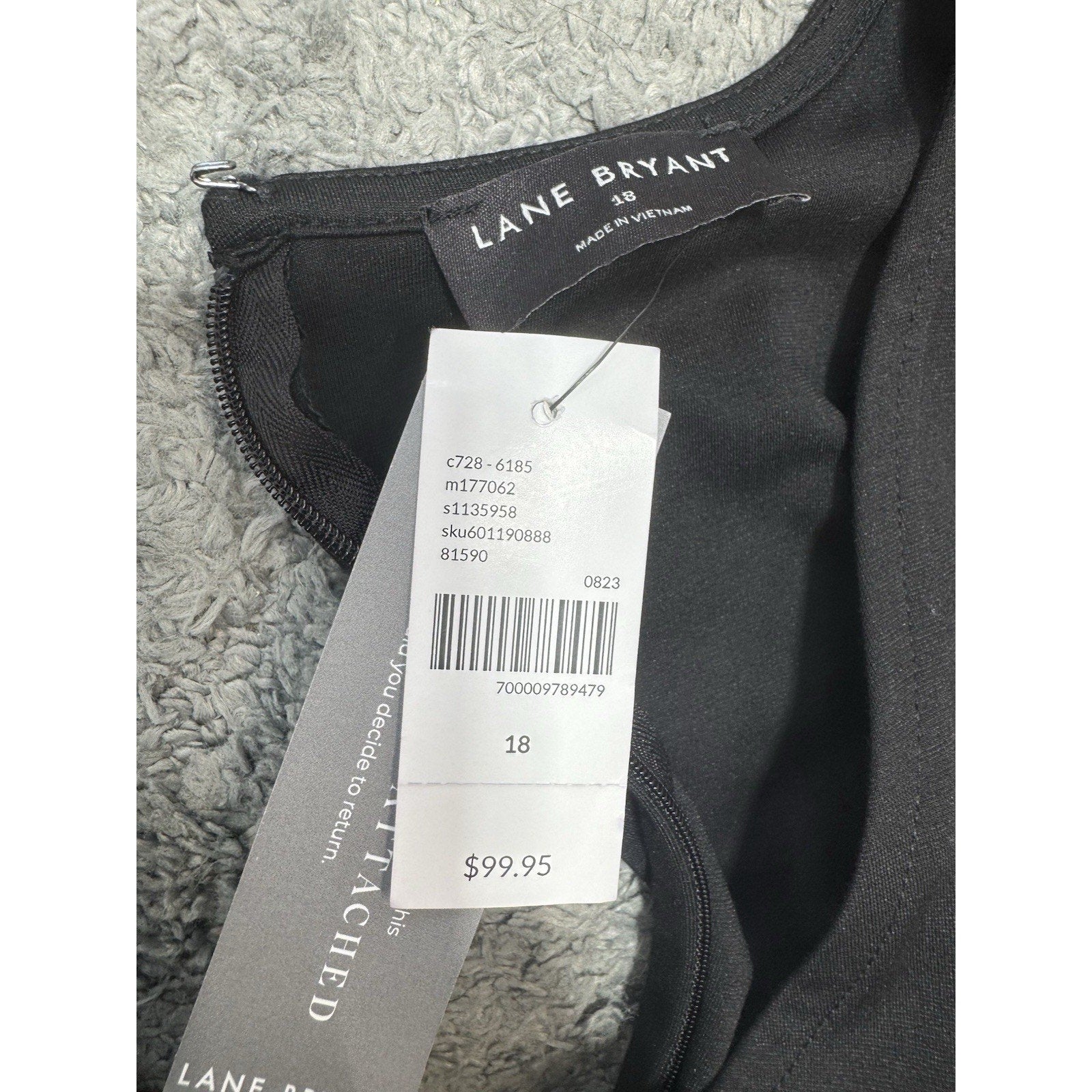 Lane Bryant NWT Womens Size 18 Black Wide Leg Jumpsuit Tie Waist V Neck $99