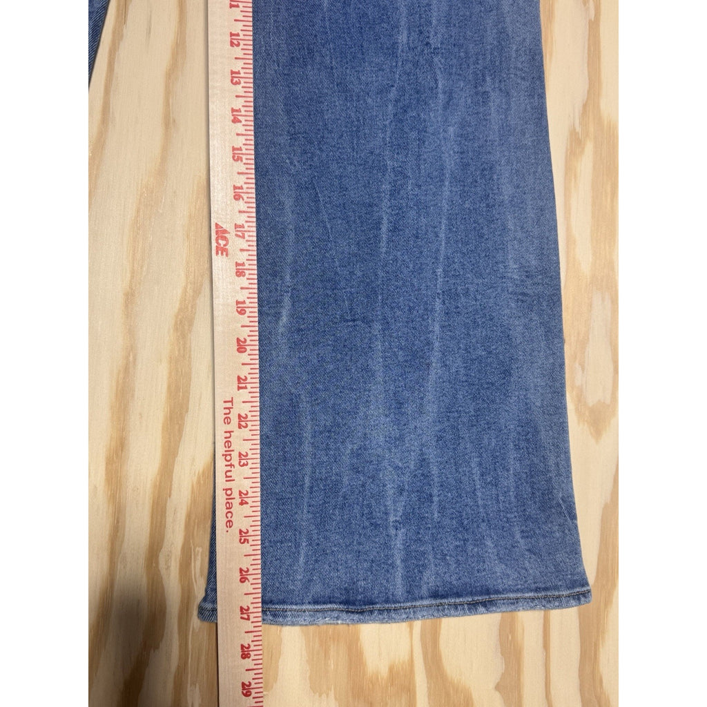 NOEND Denim Wide Leg Crop Jeans Women’s 30 Blue High Rise Distressed Stretch USA