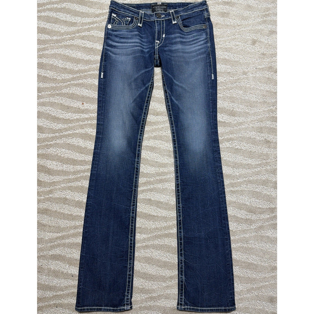 Big Star Womens Vtg Liv Slim Boot Jeans Heavy Stitch Flap Pock Y2K Western 29x36