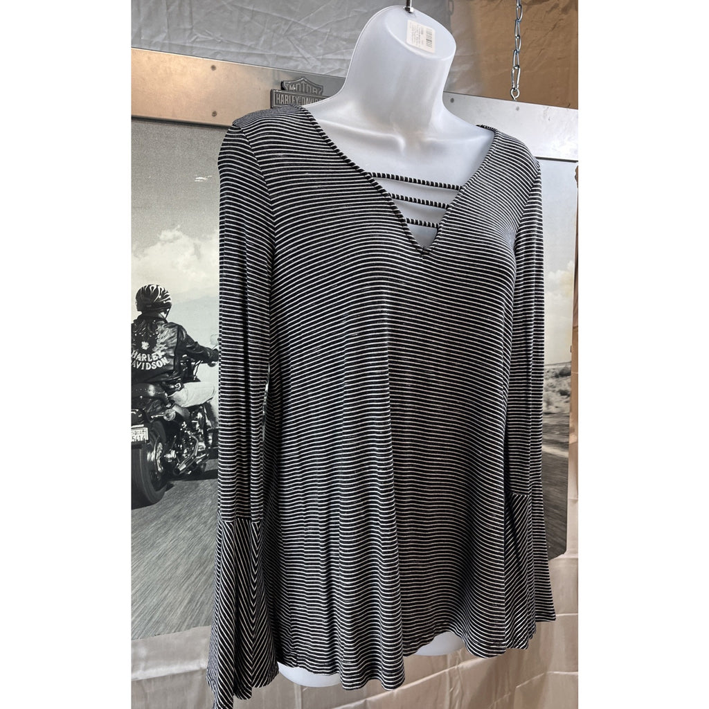 AE Striped Soft & Sexy Bell Sleeve Top Size M